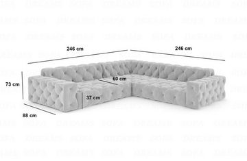 Sofa Dreams Ecksofa Stoff Sofa Polsterecksofa Menorca L Form Eckcouch Samtsofa Stoffsofa, Loungesofa