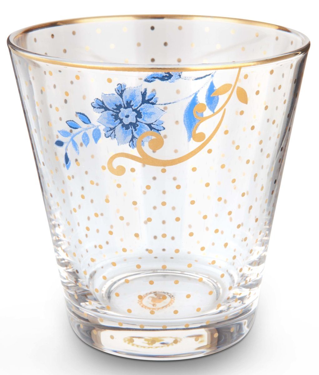 PiP Studio Glas Royal Golden Dots Wasserglas 0,27 l, Glas, Water Glass Royal Golden Dots 270ml