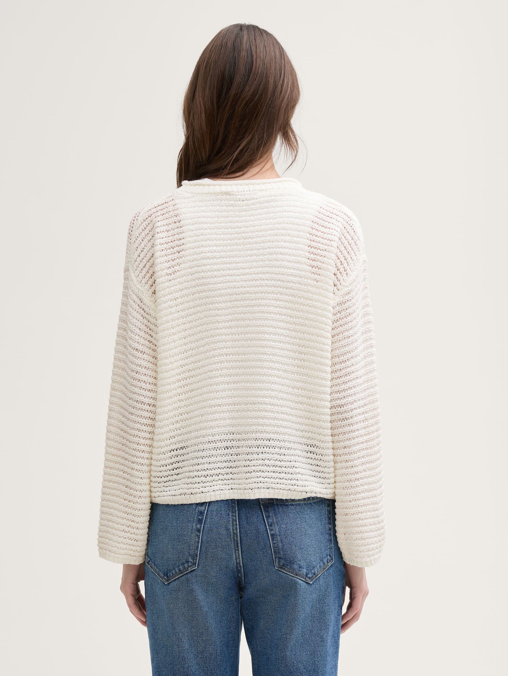 TOM TAILOR Denim Strickpullover Pullover & Strickjacken Pullover mit Lochmuster