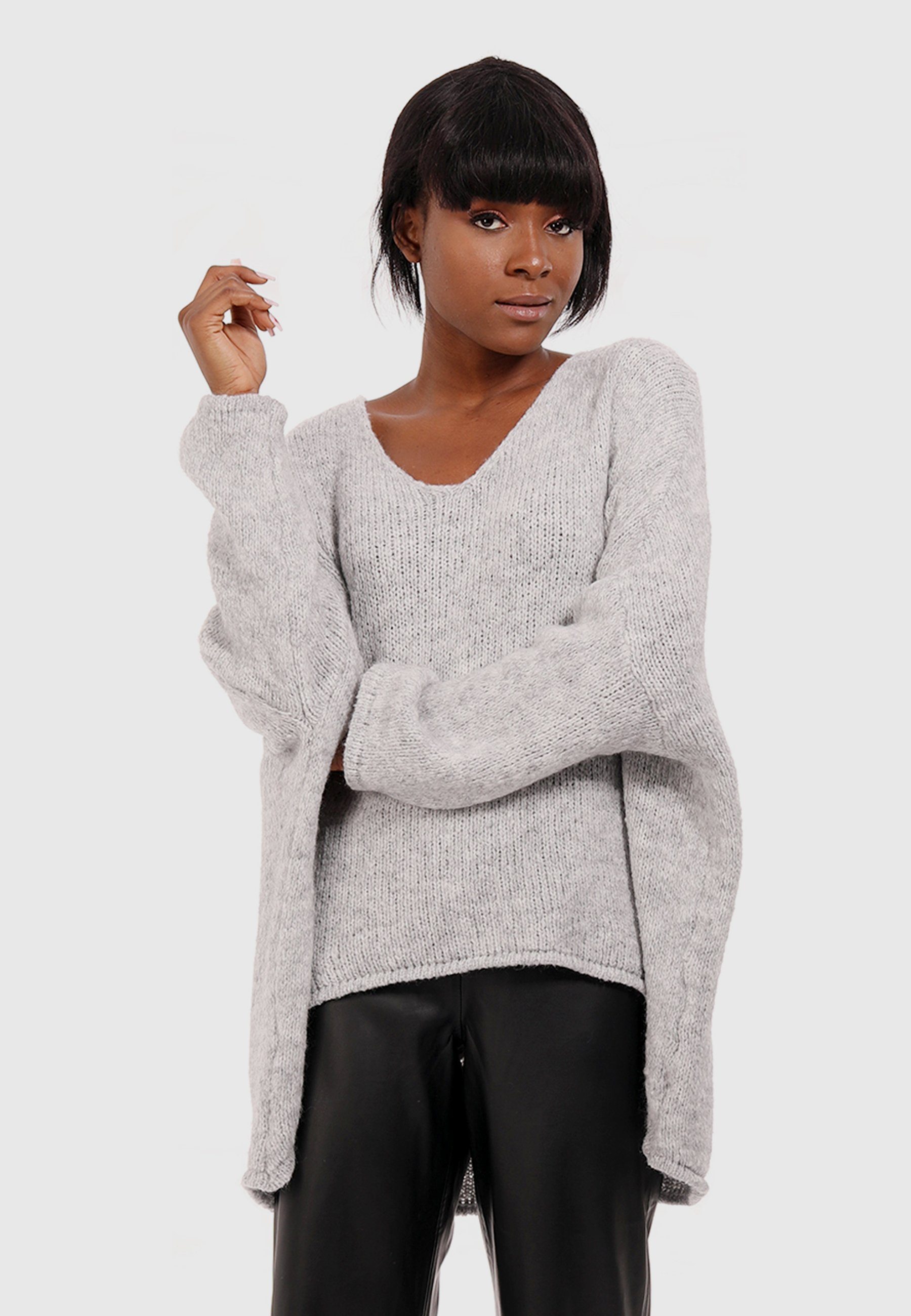 YC Fashion & Style Strickpullover Casual Pullover mit V-Ausschnitt (Kein Set, 1 -tlg) Basic
