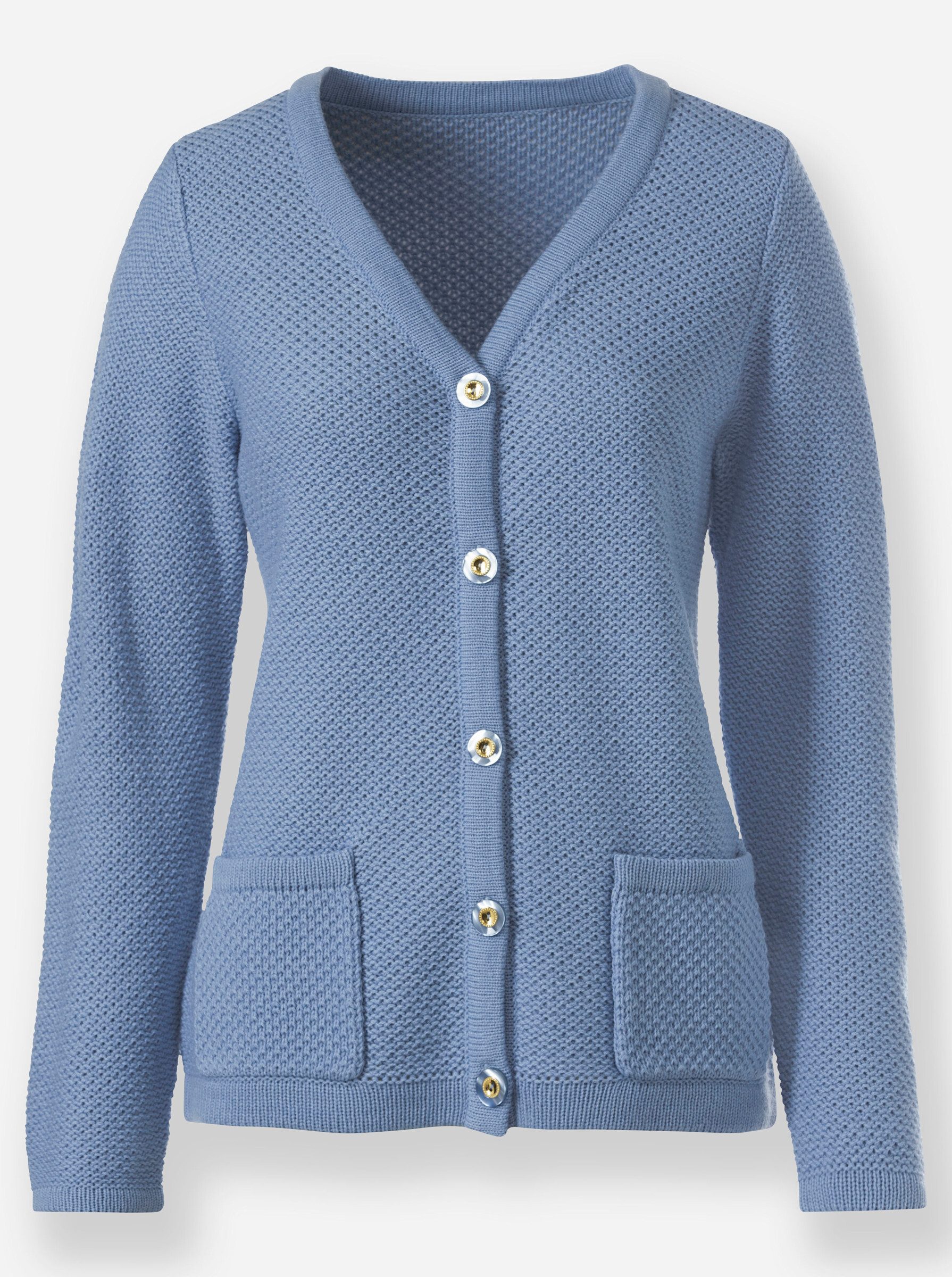Strickjacke Strickjacke Langarm Perlfang