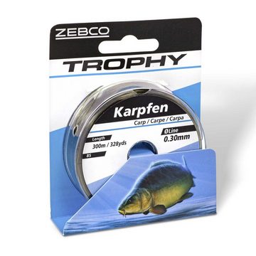 Zebco Angelschnur, 300 m Länge, Zebco Trophy Karpfen 0,30mm 300m TOP Angelschnur