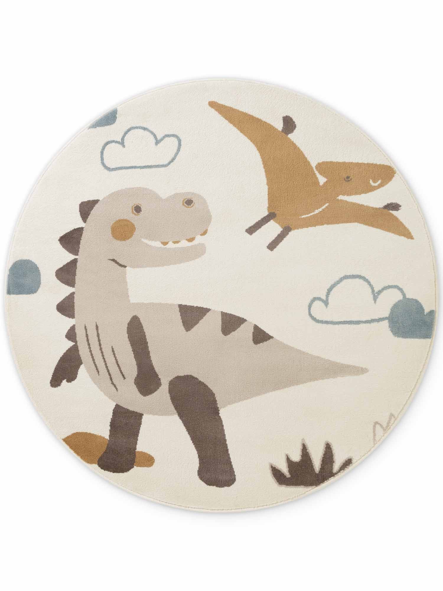 HANSE Home Kinderteppich Dino, rund, Höhe: 10 mm, Pflegeleicht, Weich, Kinderzimmer, Spielteppich, Spielunterlage