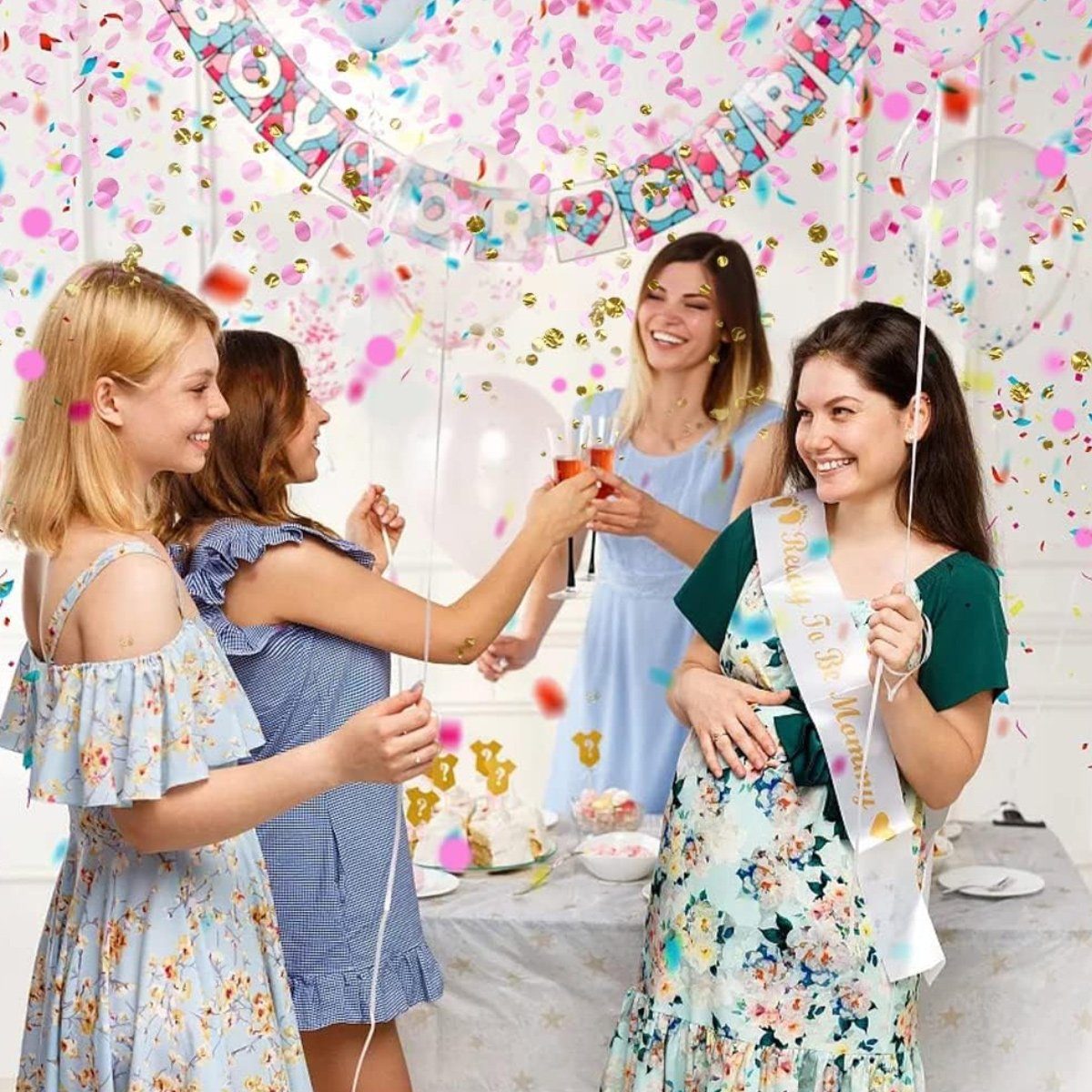 Jormftte Papierdekoration Mehrfarbige Runde Papier Party Deko Rosa Konfetti,für Hochzeit,Geburtstag
