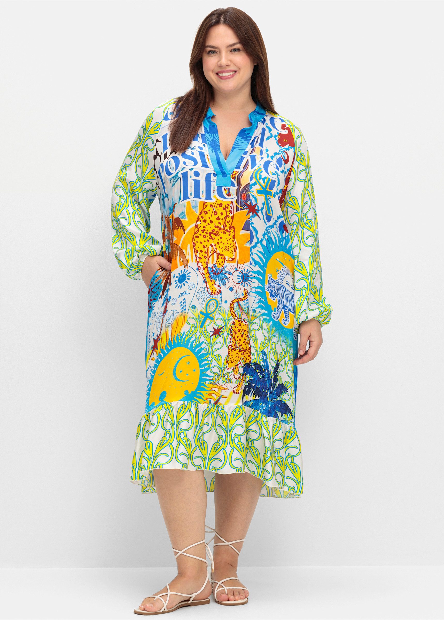 Sheego Etuikleid Druckkleid . günstig online kaufen