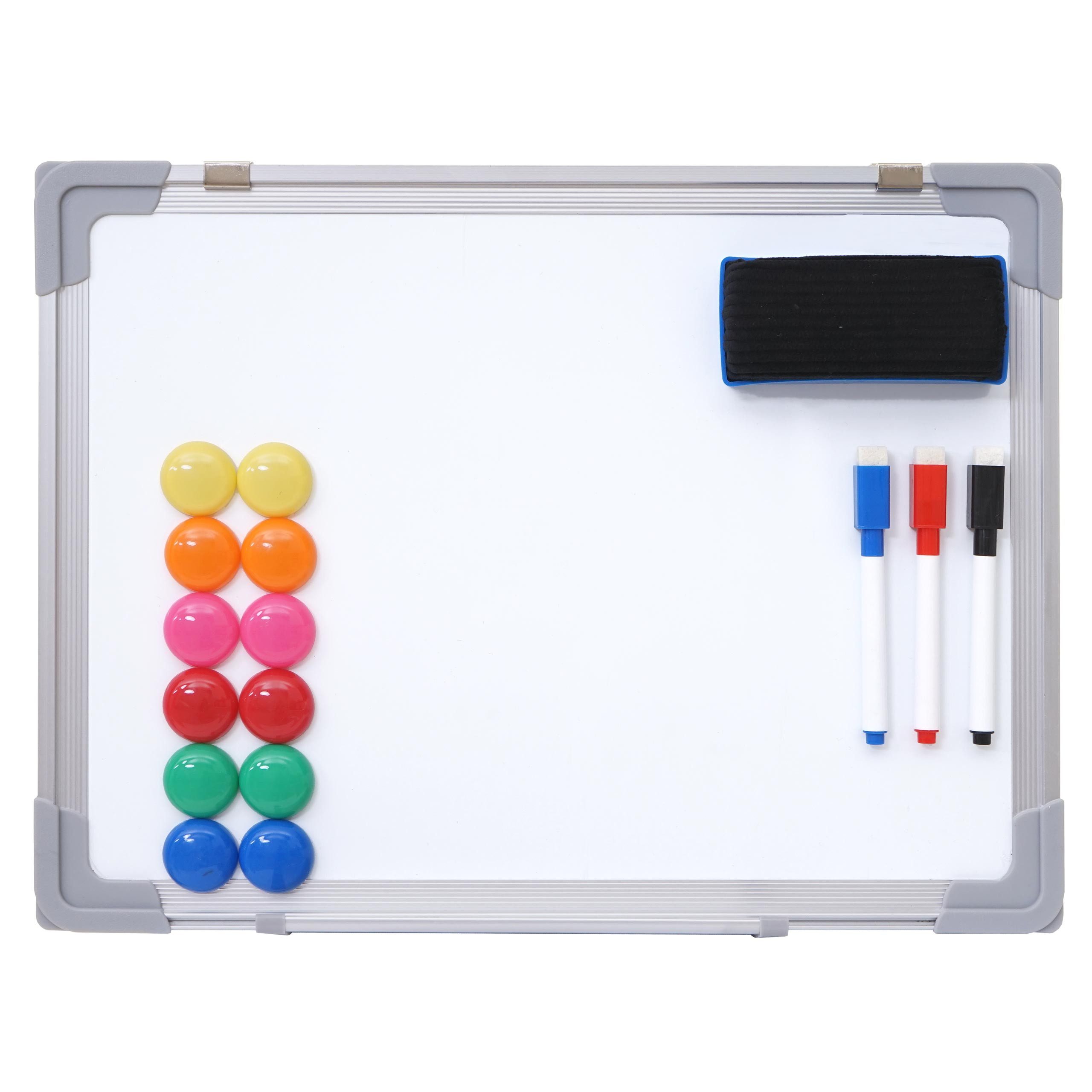 PROREGAL® Magnettafel Whiteboard inkl. Zubehör in unterschiedlichen Größen, magnetisch, magnetisch, beschreibar und löschbar - mit praktischem Stifthalter