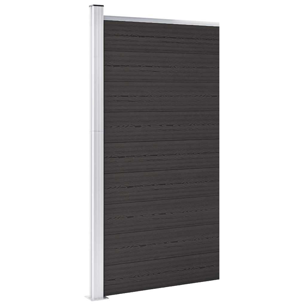 vidaXL Gartenzaun Zaunelement WPC 95x186 cm Schwarz, (1-St)