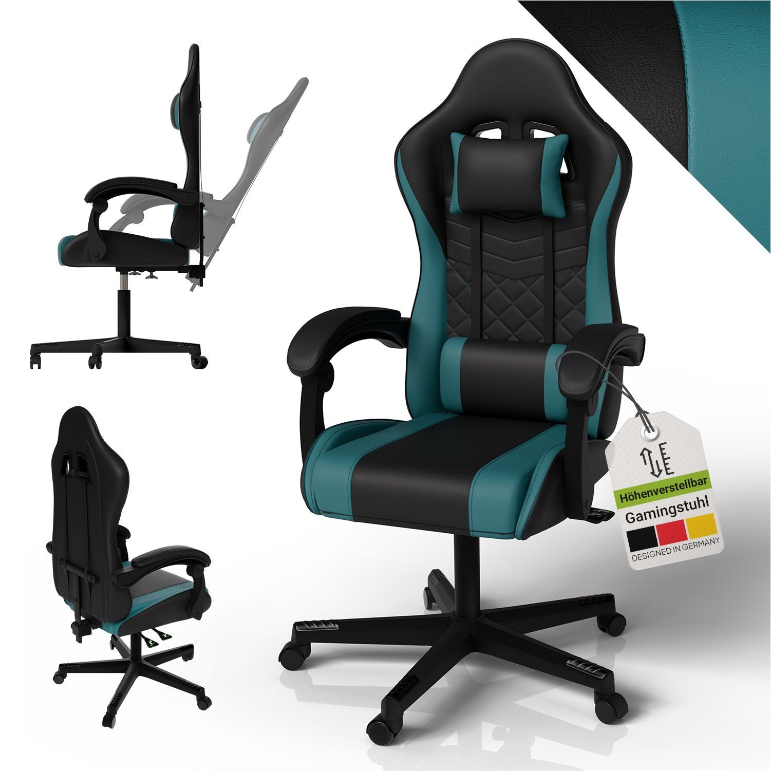Juskys Gaming-Stuhl HyperSeat, Verstellbare Rückenlehne, robuste günstig online kaufen