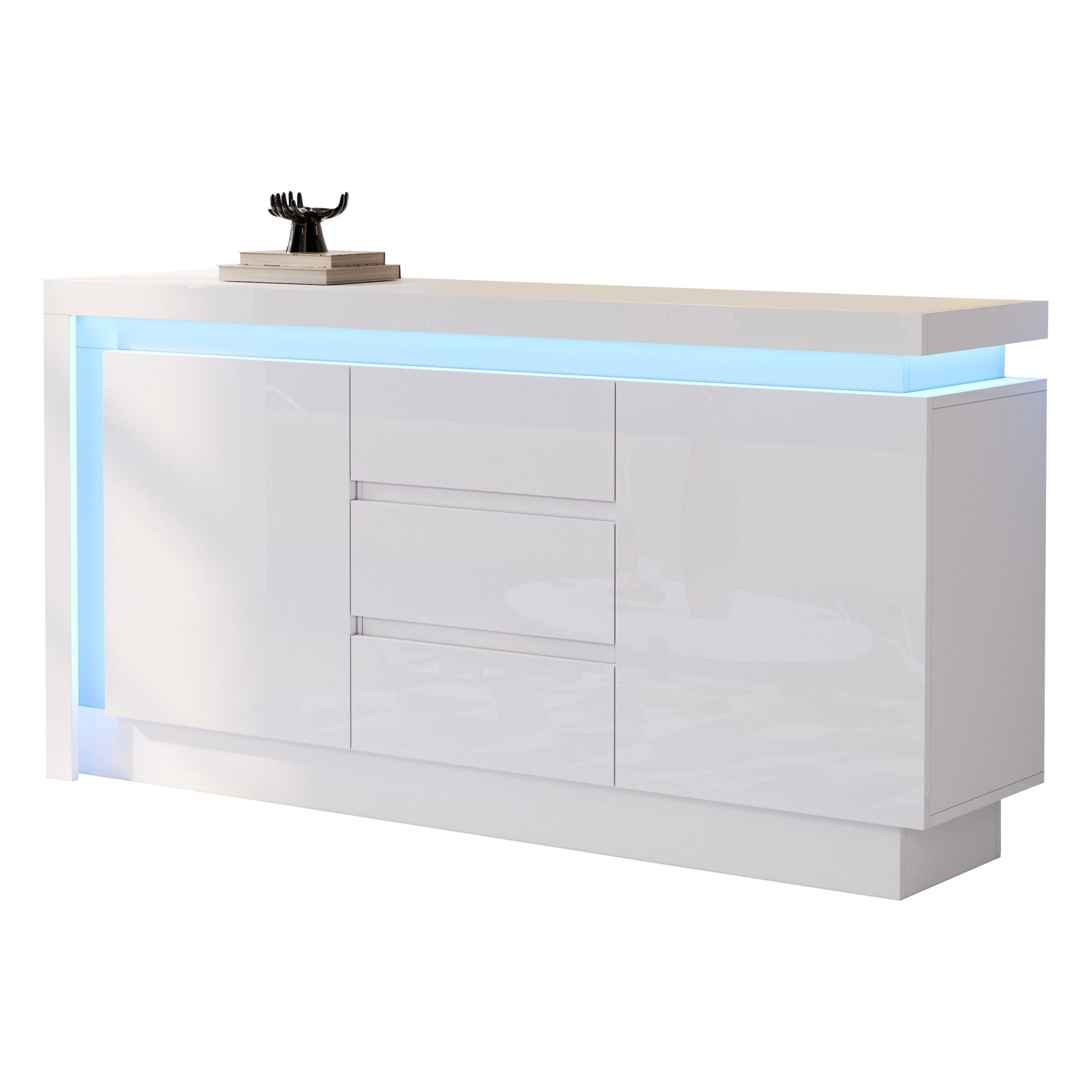 autolock Sideboard Kommode Beistellschrank Hochglanz mit LED, günstig online kaufen