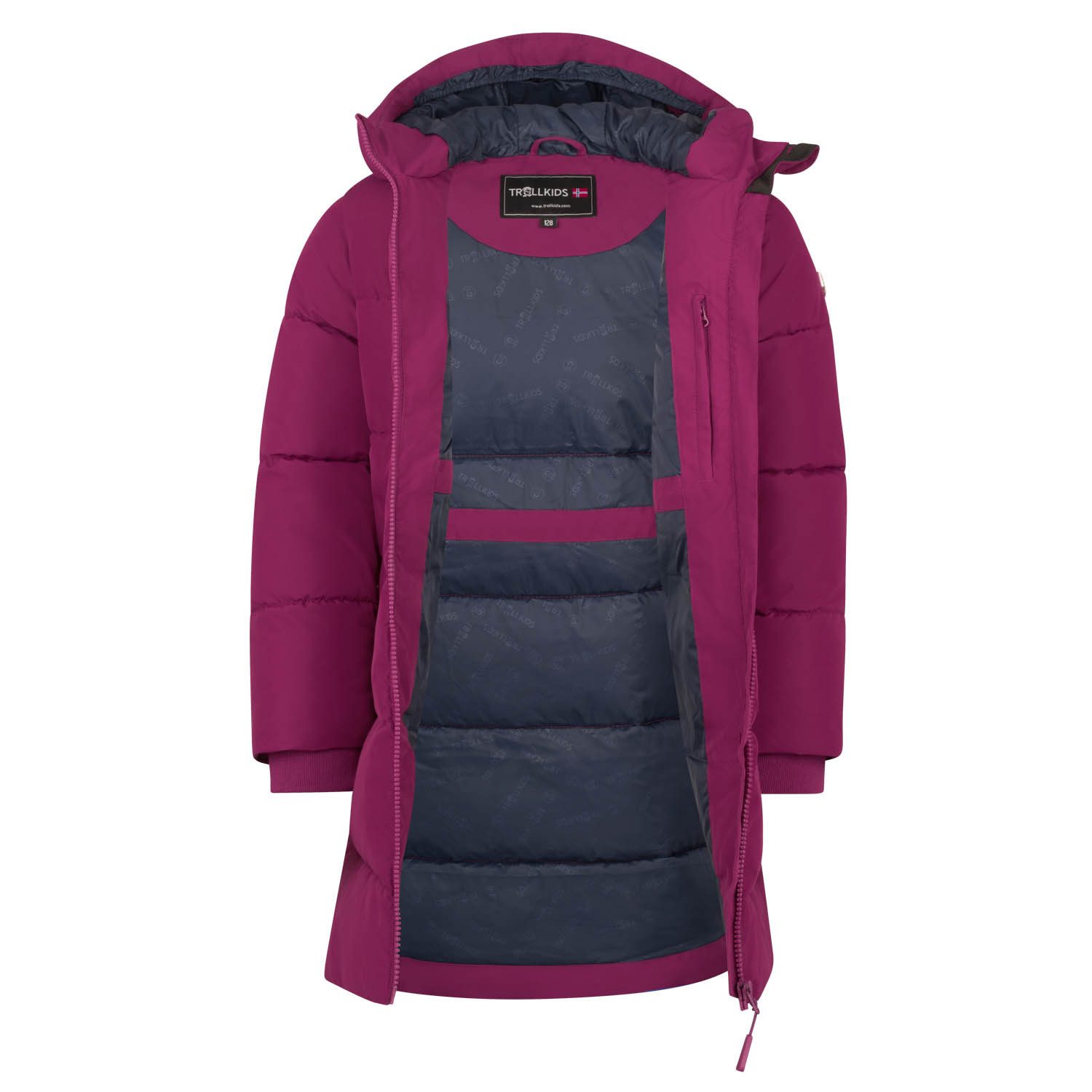 TROLLKIDS Wintermantel GIRLS AURLAND COAT XT mit fester Kapuze, warm wattiert, langer Schnitt