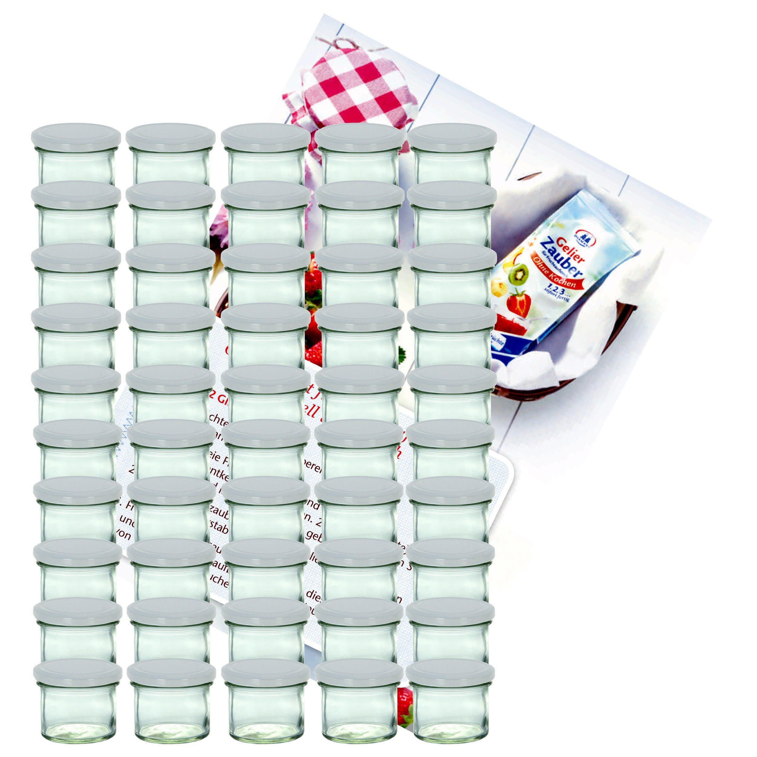 MamboCat Einmachglas 75er Set Sturzglas 125 ml Marmeladenglas To 66 weißer Deckel, Glas