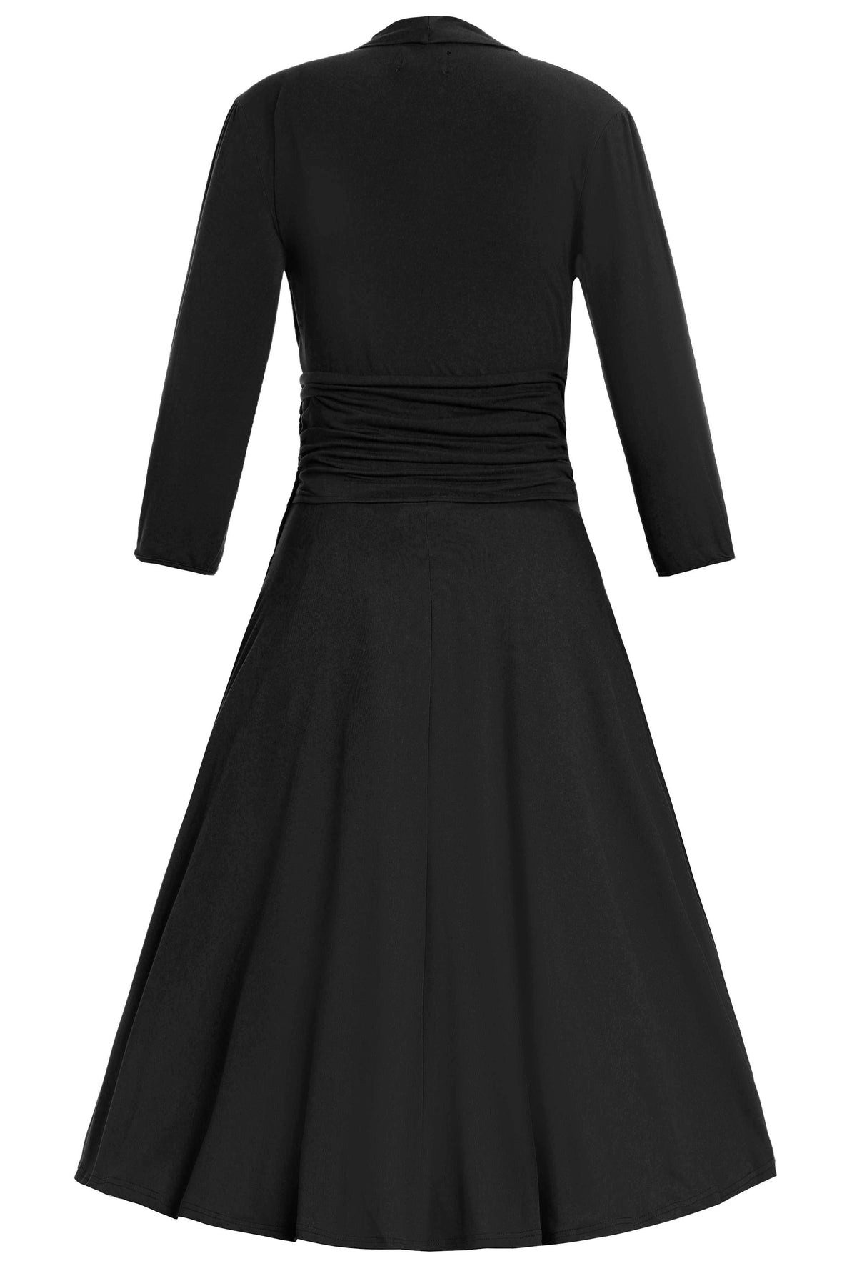 Dolly and Dotty A-Linien-Kleid Sandra Casual Bow Tie Schwarz Vintage Retro Rockabilly Jersey