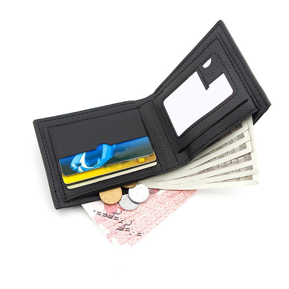 Brieftasche, l3692 Persönlichkeit dark Männliche Blusmart Kurzer PU-Geldbörse, Portemonnaie Geldbeutel, Geldbörse brown