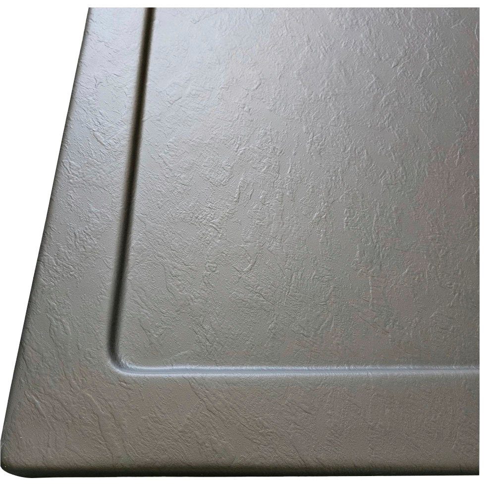 Sanotechnik Eckduschwanne, rechteckig, Acryl, mit Steineffekt, LxBxH: 80x80x4 cm