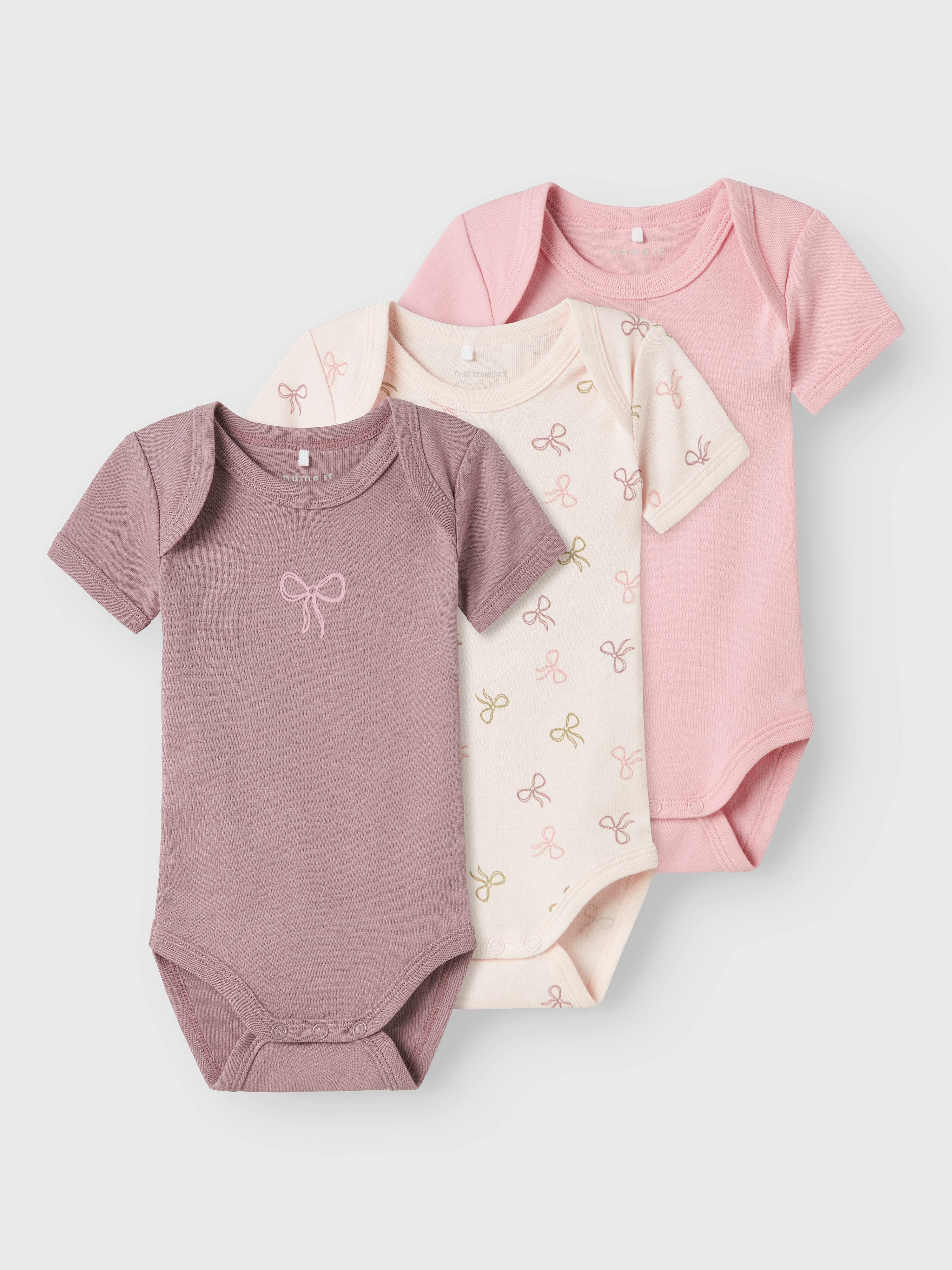 Body NBFBODY 3P SS BARELY PINK BOW NOOS