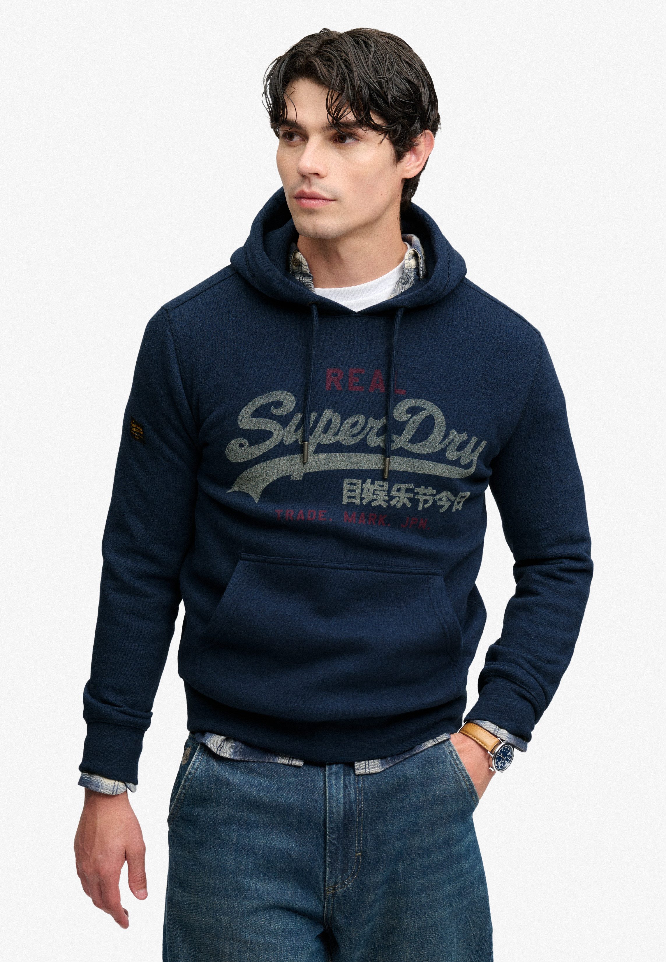 Superdry Kapuzensweatshirt VL HERITAGE RELAXED HOOD Baumwollmischung, relaxed fit