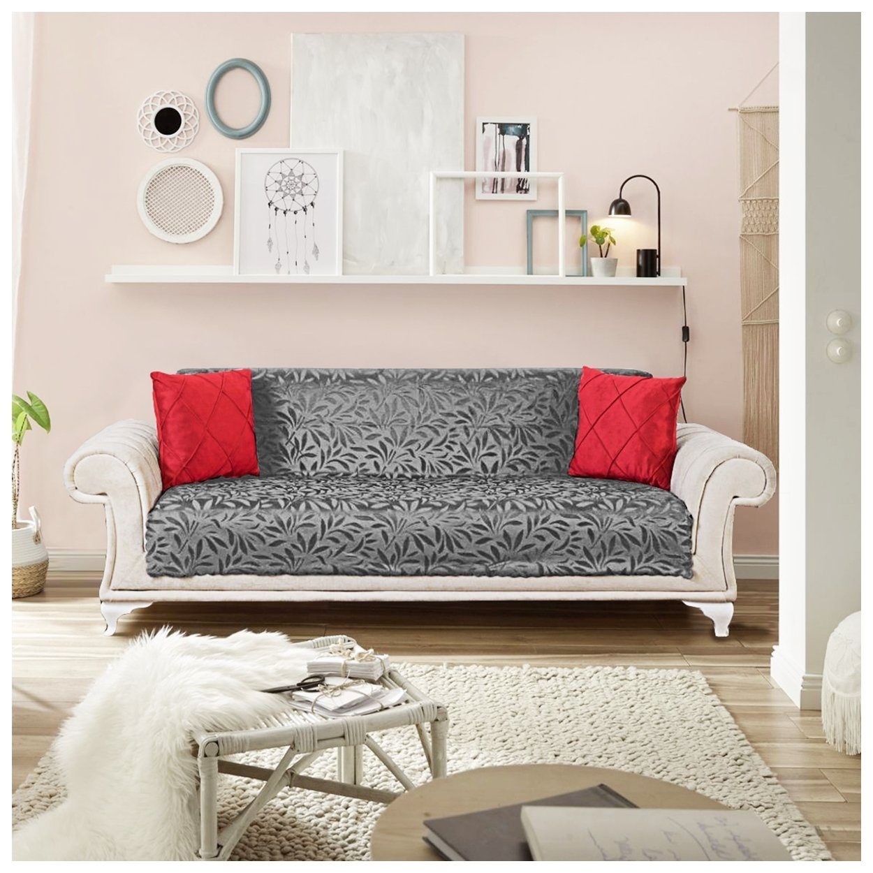 Sofaschoner Tagesdecke Couchüberwurf Sofaüberwurf Sesselschutz Couch  Abdeckung Anti-rutsch Sofaabdeckung Sofaschutz Couchschutz Möbelschutz  Fiora, Überwurf mit Antirutsch noppen