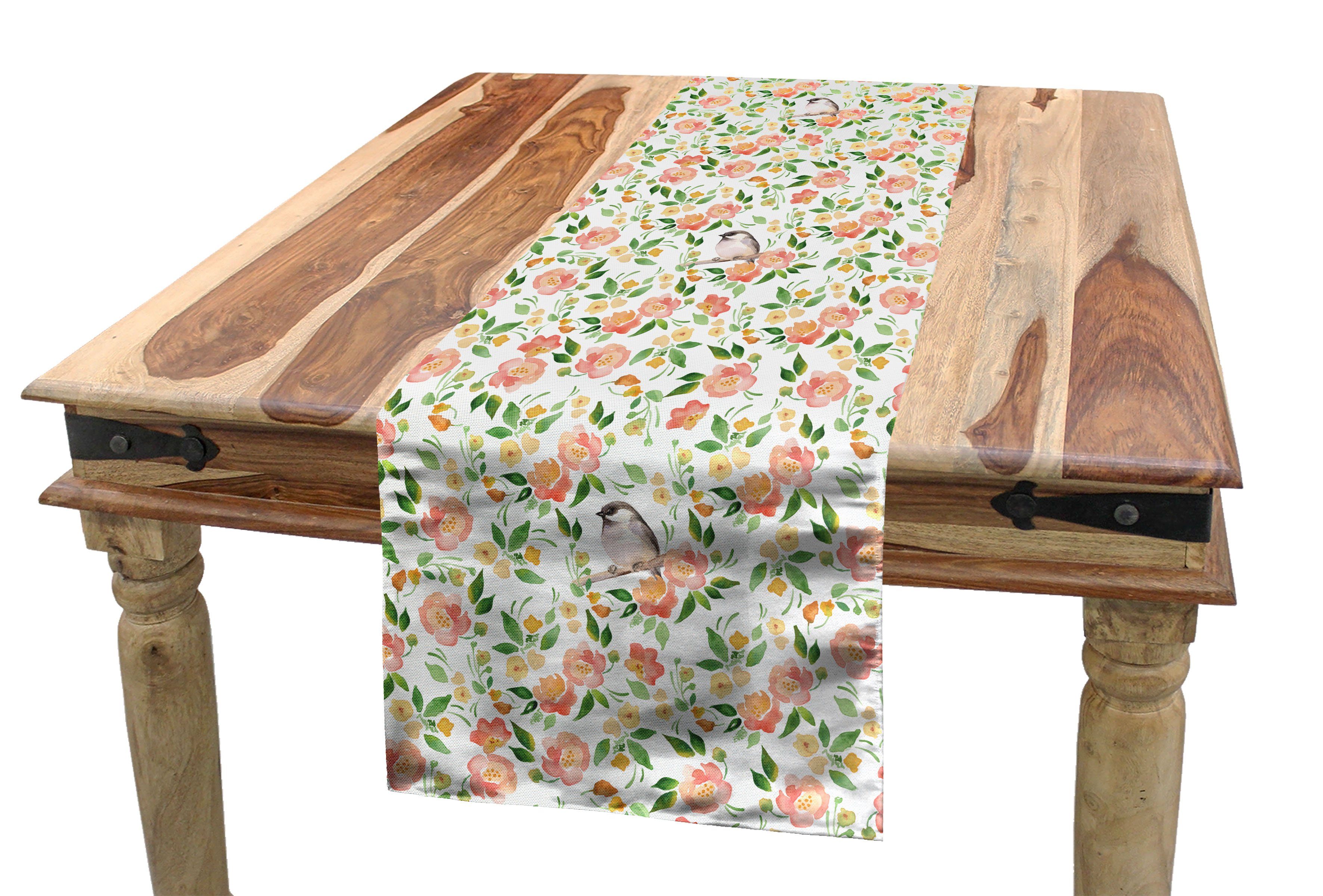 Abakuhaus Tischläufer Esszimmer Küche Rechteckiger Dekorativer Tischläufer, Blumen Blütenblätter Blüten