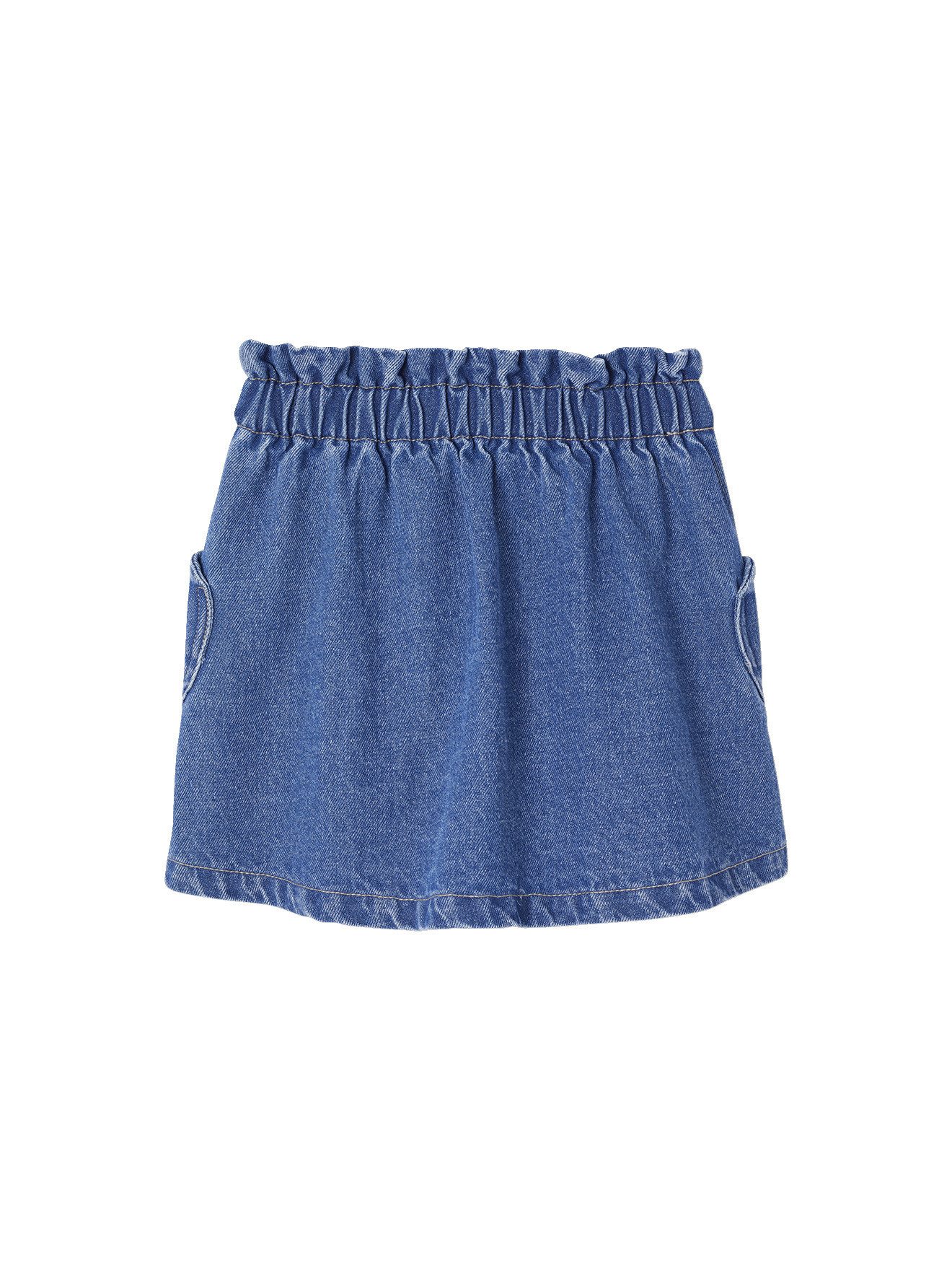 vertbaudet Minirock Mädchen Jeansrock mit Herztasche