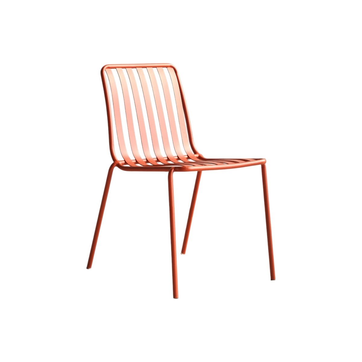 Tikamoon Esszimmerstuhl Stuhl Gaby Orange aus lackiertem Metall
