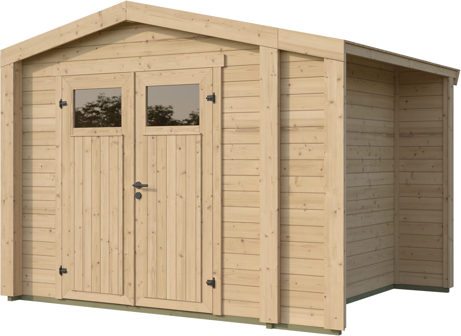 weka Gartenhaus Killarney, BxT: 311x263 cm, Doppeltür, 1/4 verglast