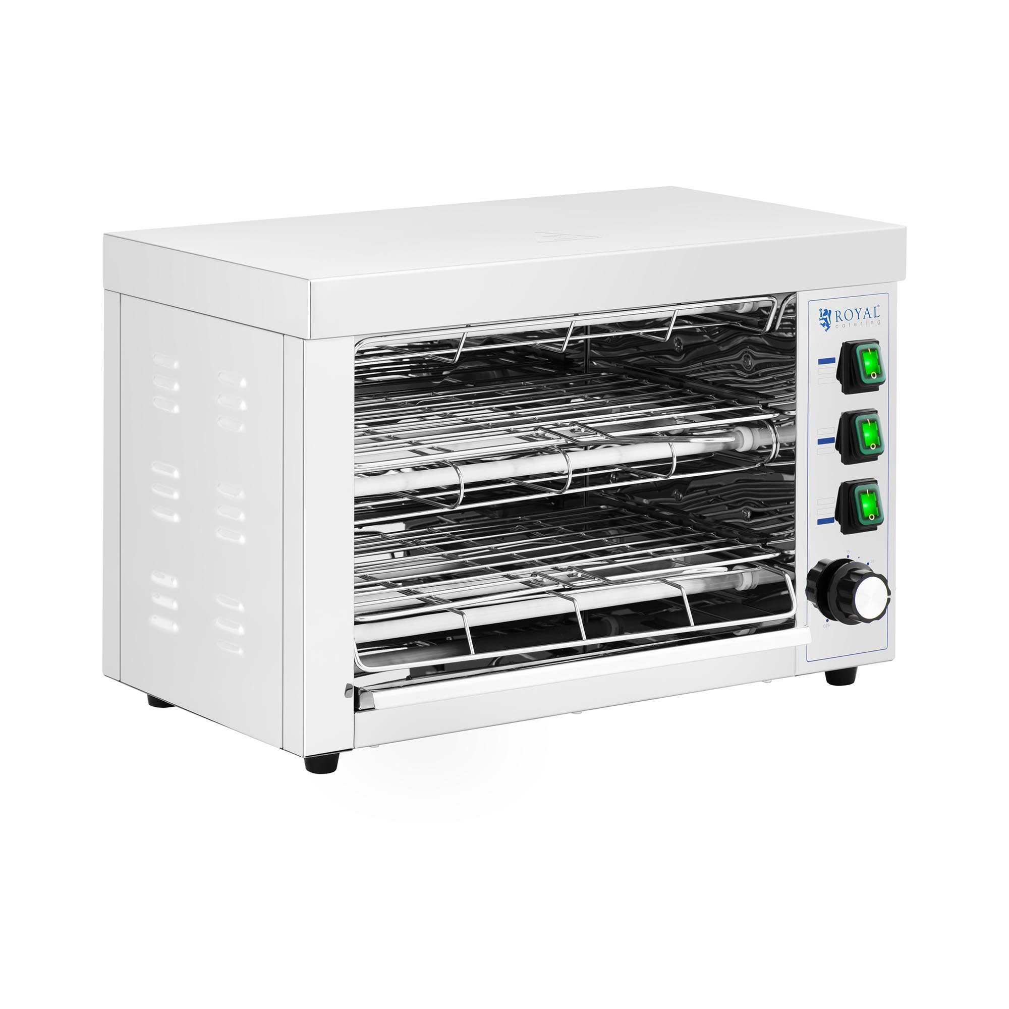Royal Catering Elektrogrill Salamander Grill Toaster 50 - 300°C Überbackgerät Timer Küche Gastro, 3150 W