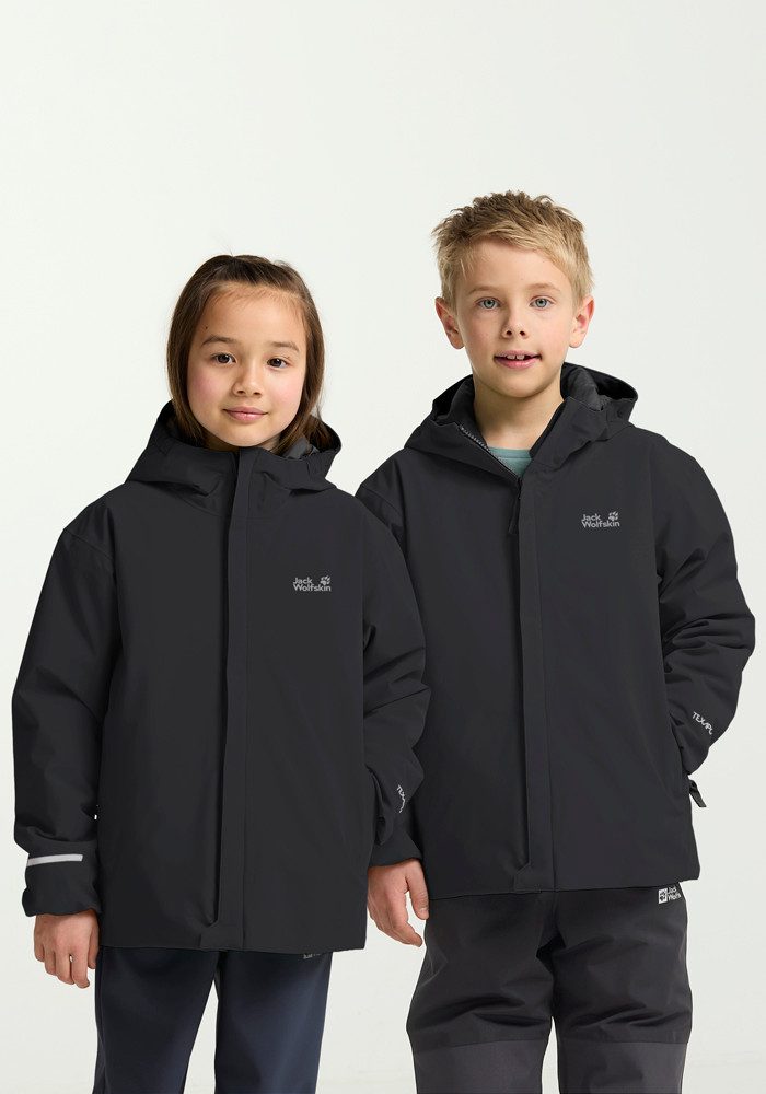 Jack Wolfskin Skijacke FLOWLINE JKT KIDS mit TEXAPORE 2L, wasserdicht, winddicht, atmungsaktiv, für Kinder