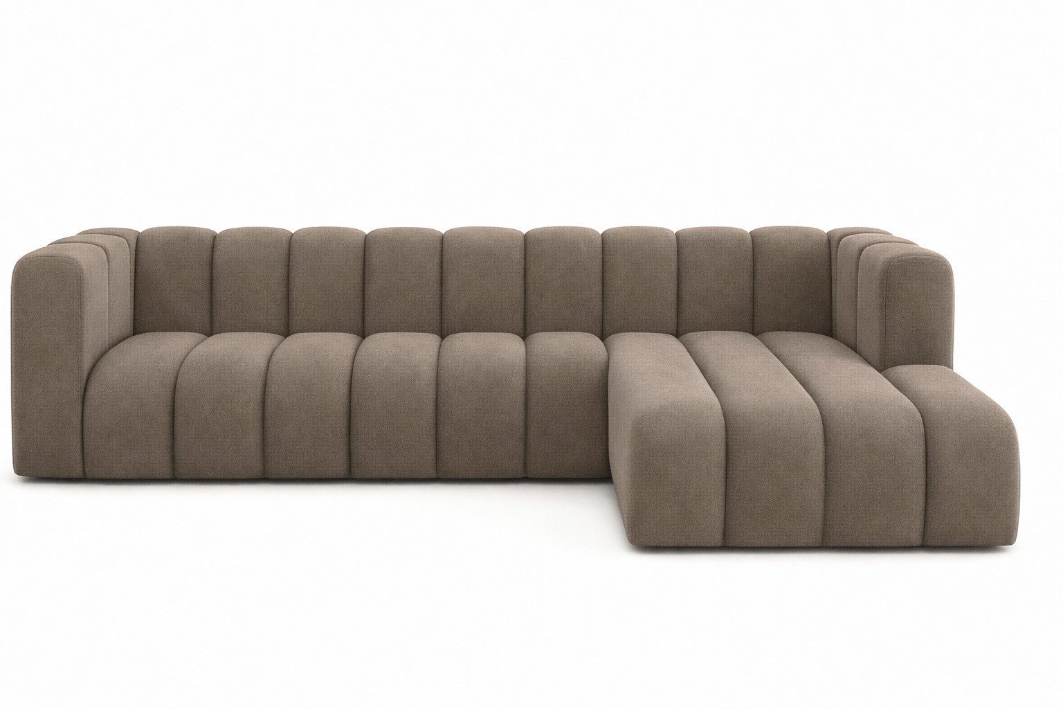 Kaiser Möbel Ecksofa Moderne aus Veloursstoff Salvador Grand L 318 cm, Ecksofa, Tiefe Sitzflächen,Premium-Velours Salvador,Design Soft-Cube