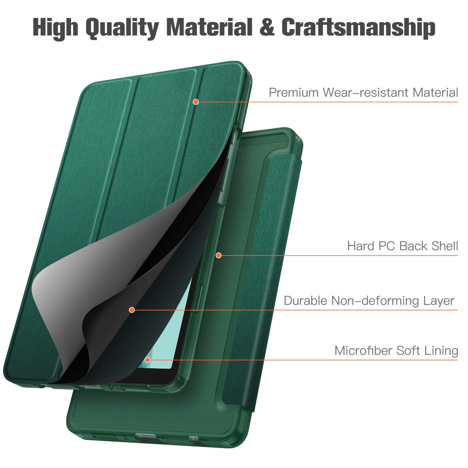 Fintie Tablet-Hülle für Samsung Galaxy Tab A11 8,7" 2025/ Tab A9 8.7 Zoll Tablet, Ultra Dünn Schutzhülle mit Transparenter Rückseite – Bild 5 von 5