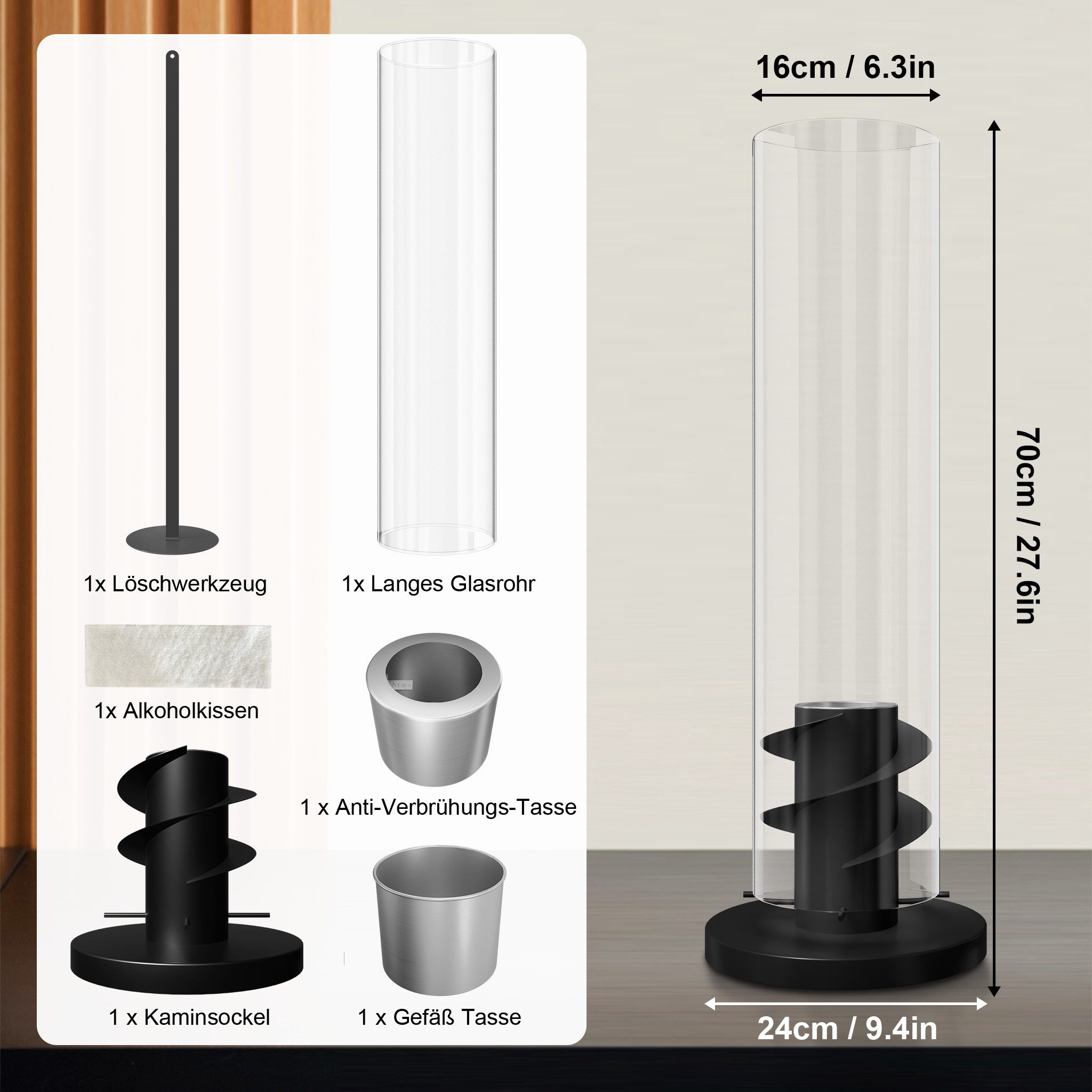 FIVMEN Tischfeuer Bioethanol Kamin Freistehender Standkamin Tischkamin aus günstig online kaufen