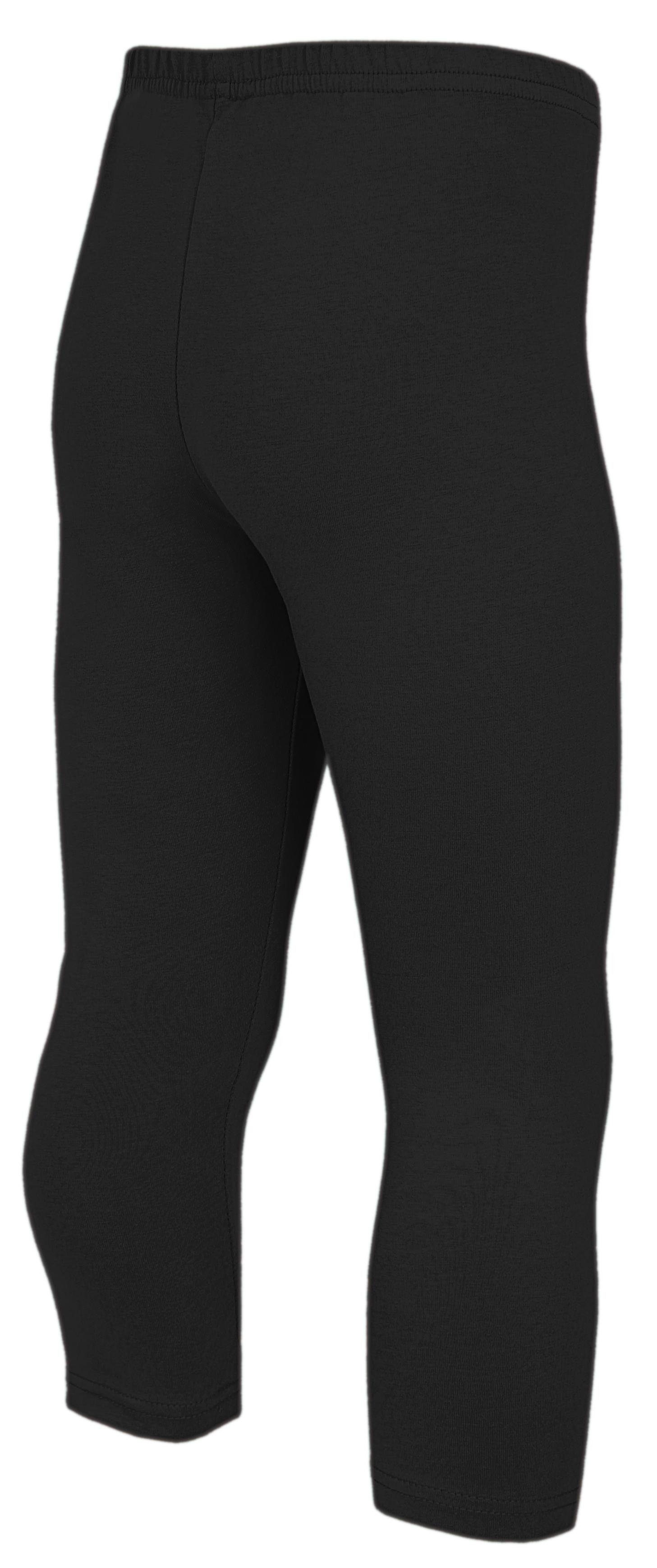 Blickdicht TupTam 3/4 Capri Kinder Schwarz Leggings Mädchen 3er Hose 3/4-Leggings TupTam Pack