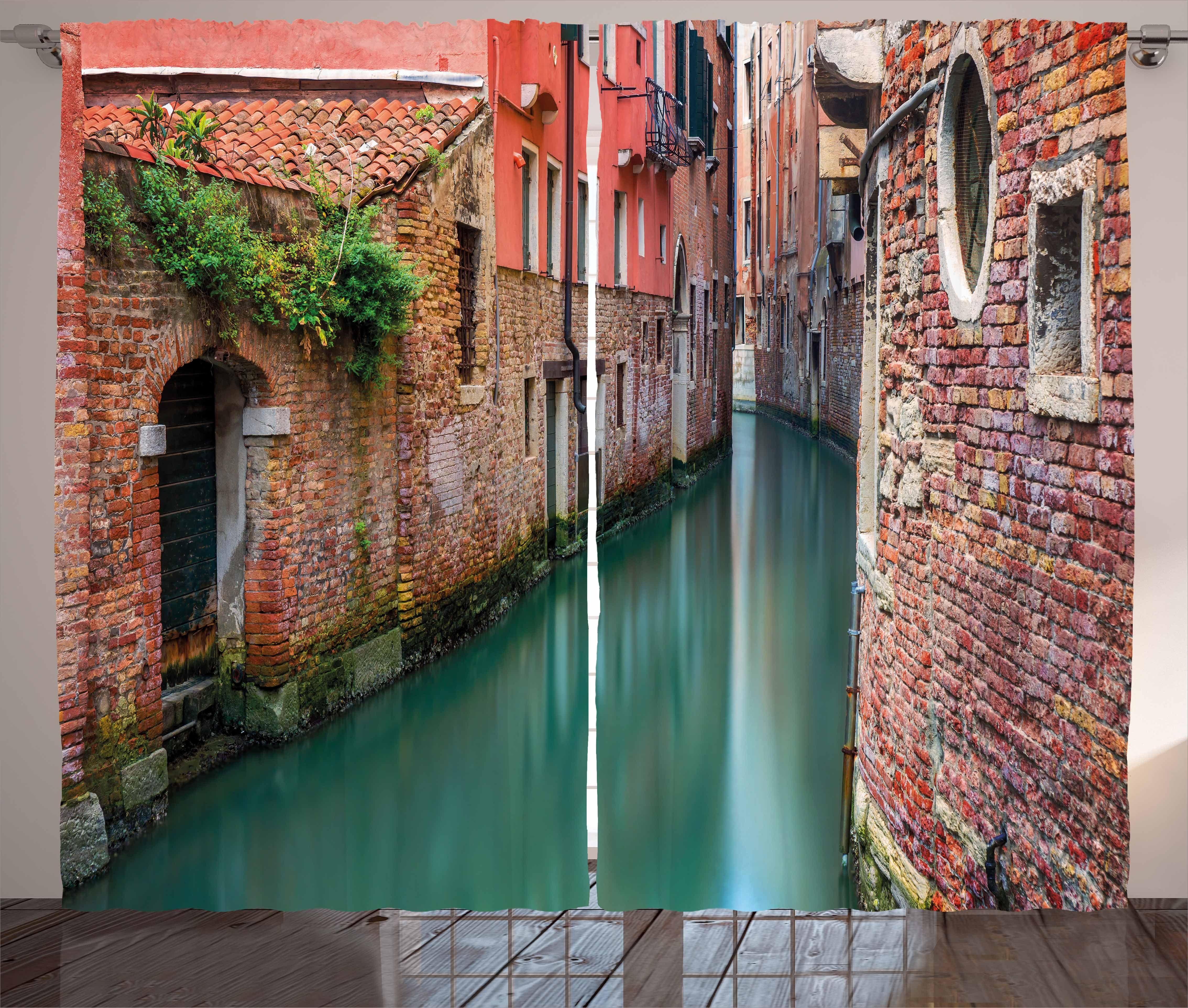 Schlaufen Haken, Vorhang Schlafzimmer Gebäude Abakuhaus, und Canal Kräuselband mit Scenic Venedig Gardine