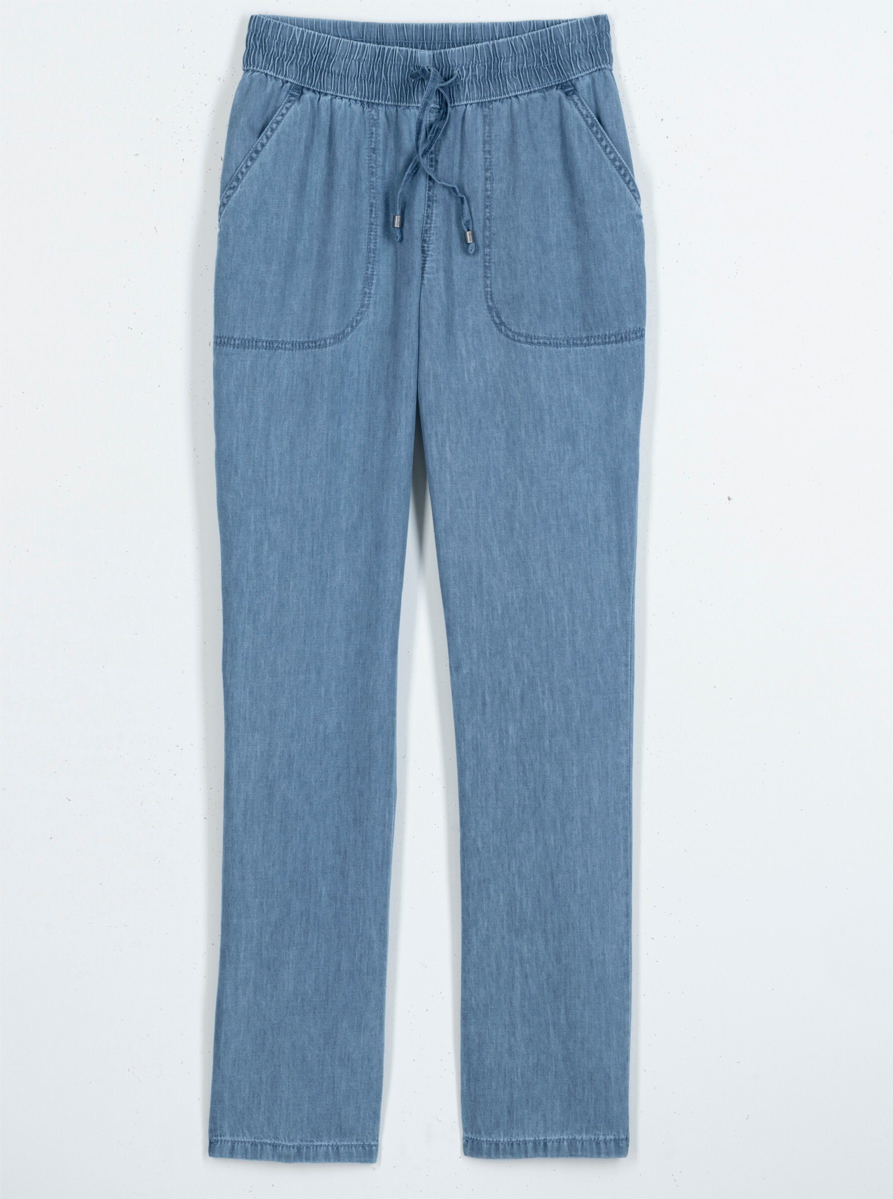 an! Bequeme Jeans blue-bleached Sieh