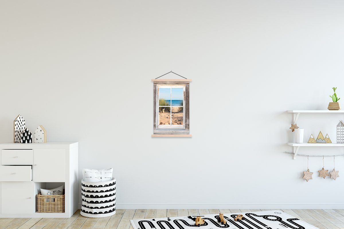 MuchoWow Poster Aussicht - Strand - Meer, (1 St), Posterleiste, Textilposter für Wohnzimmer, Bilderleiste, Magnetisch
