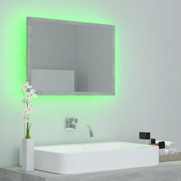 vidaXL Badspiegel LED-Badspiegel Betongrau 60x8,5x37 cm Acryl (1-St)