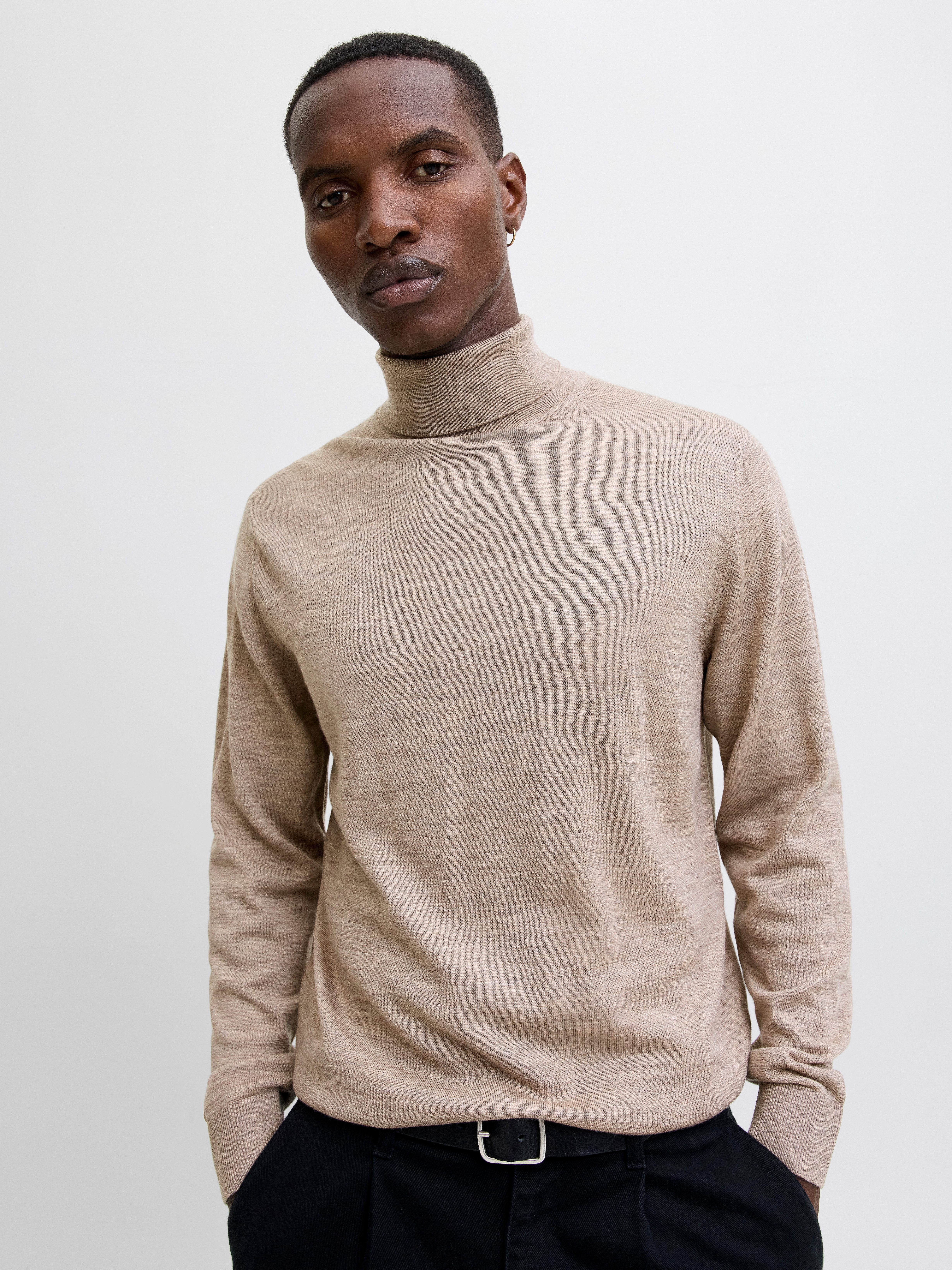Jack & Jones Rollkragenpullover JPRBLAMERINO KNIT ROLL NECK Wolle, regular fit