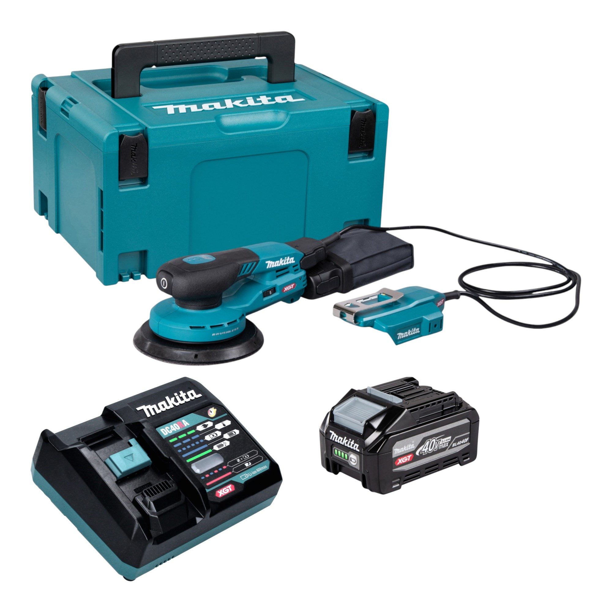 Makita Akku-Exzenterschleifer BO 004 CGU101 40 V max. 150 mm 3,0 mm Hub Brushless + 1x Akku 4,0 Ah
