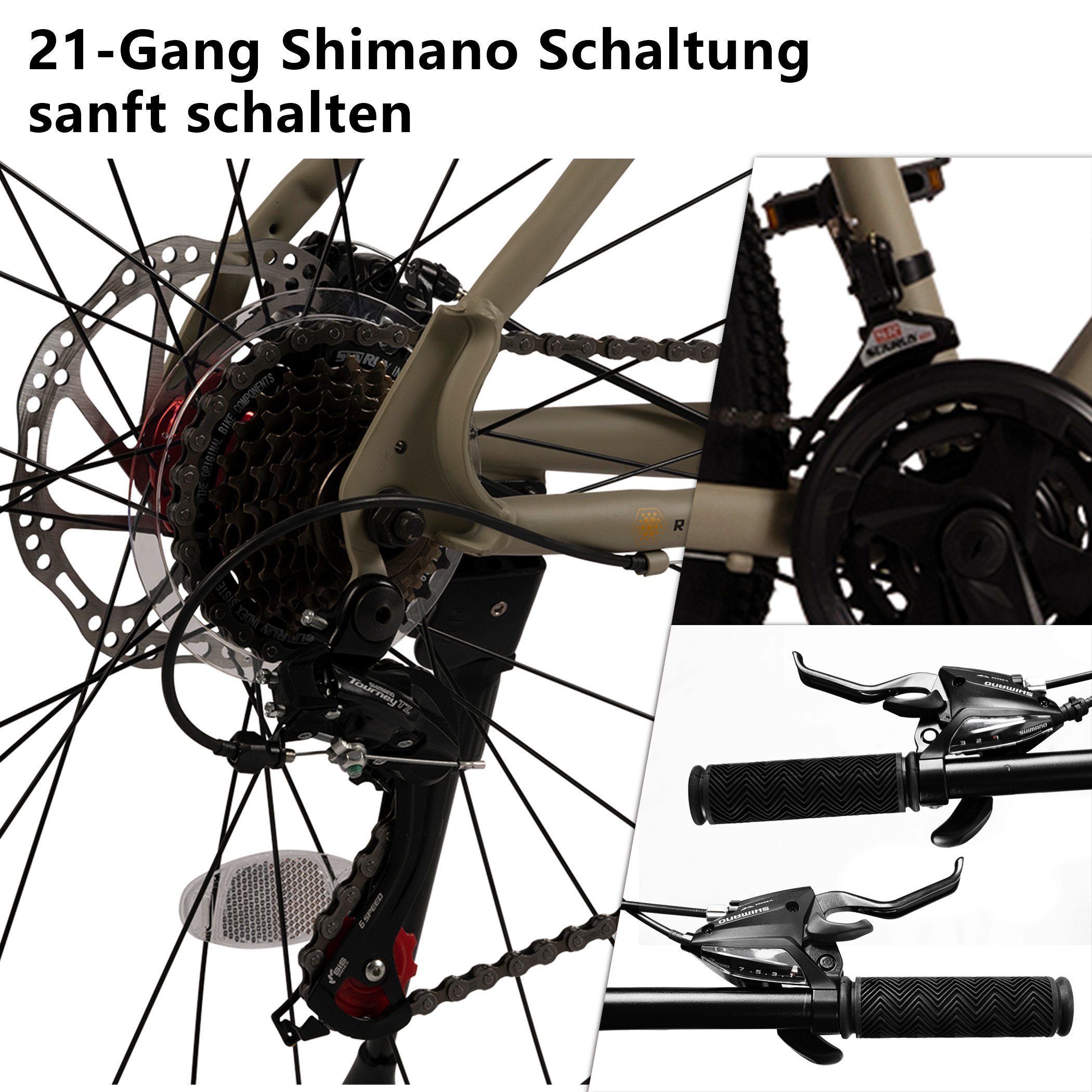 Velors Mountain Bike 26 27.5 29 inch Bicycle for Women and Men, 21-speed Shimano Tourney TZ derailleur, derailleur gears, Kenda tires, Youth MTB Hardtail