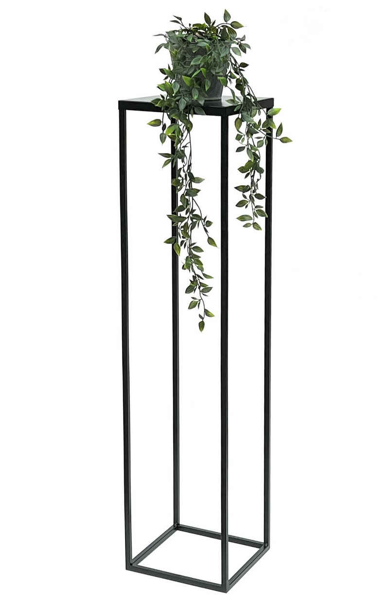 DanDiBo Blumenständer DanDiBo Blumenhocker Metall Schwarz 100 cm Eckig Blumenständer Beistelltisch FRA-006 Blumensäule Modern Pflanzenständer Pflanzenhocker
