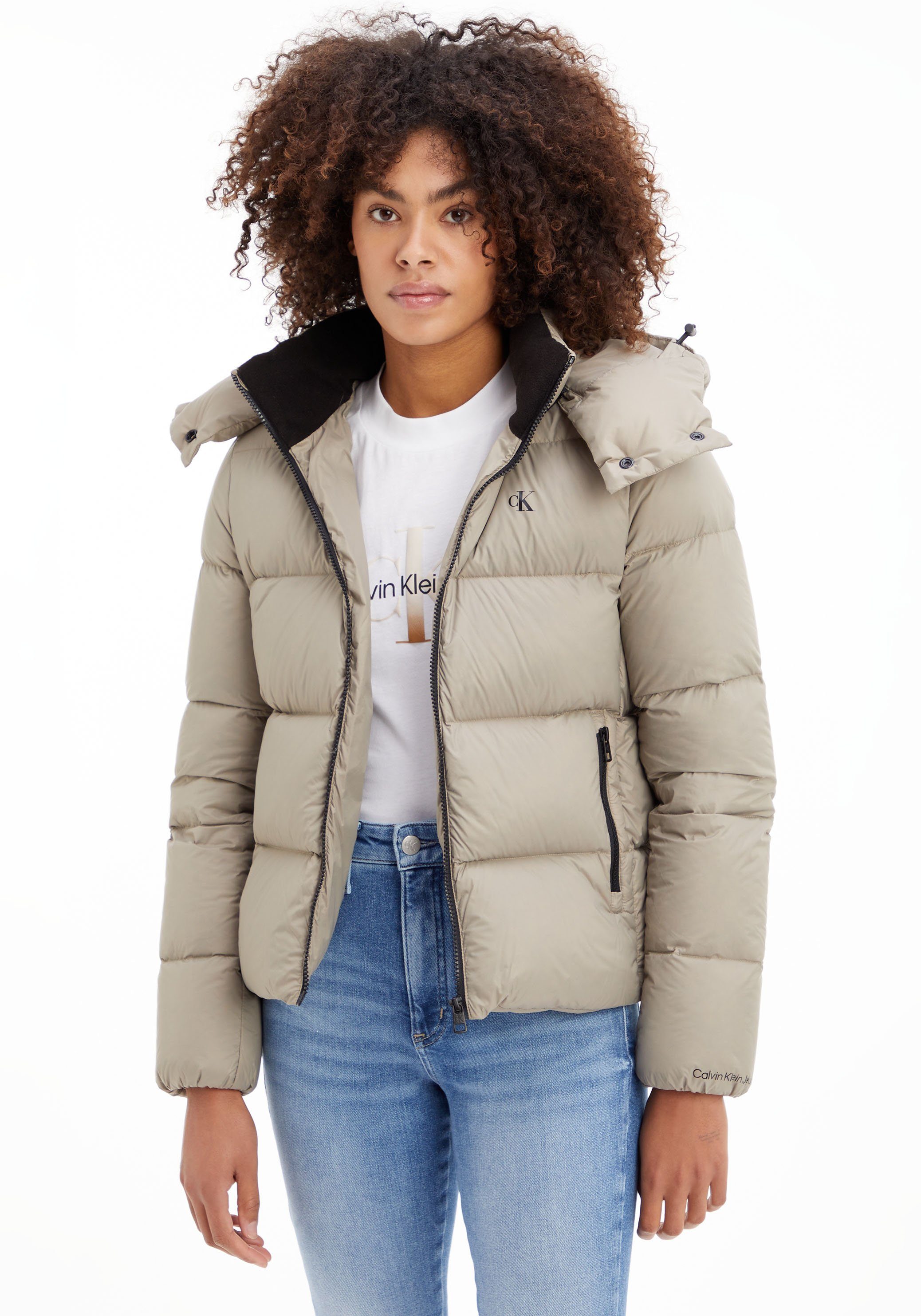 Calvin Klein Jeans Outdoorjacke »CK MW DOWN SHORT PUFFER« mit abnehmbarer  Kapuze online kaufen | OTTO