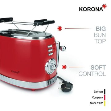 KORONA Toaster 2-Schlitz-Toaster 21668, für 2 extra breite Scheiben, Röstgradanzeige, 6 Bräunungsstufen