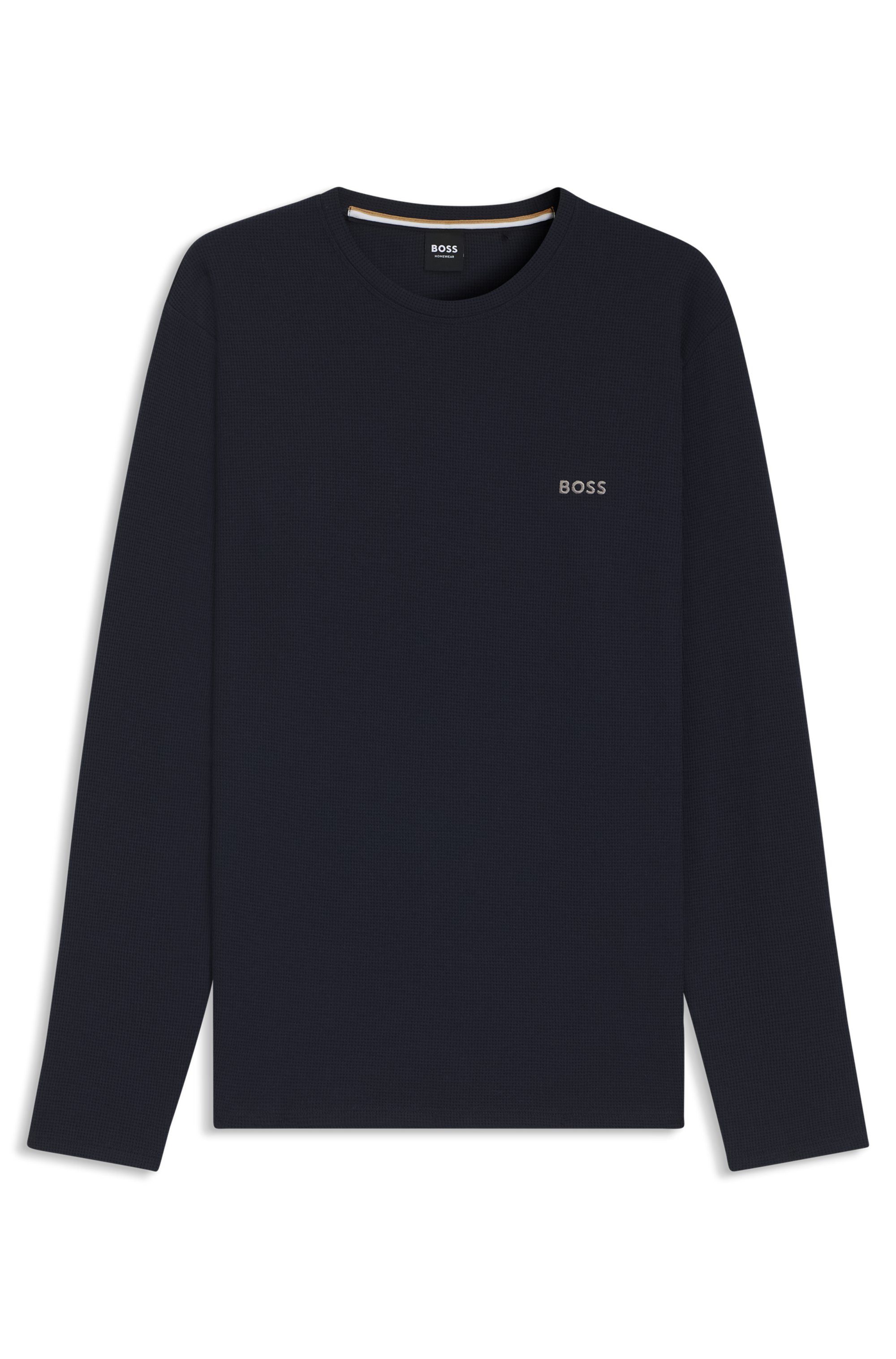 BOSS Pyjamaoberteil Waffle LS-Shirt