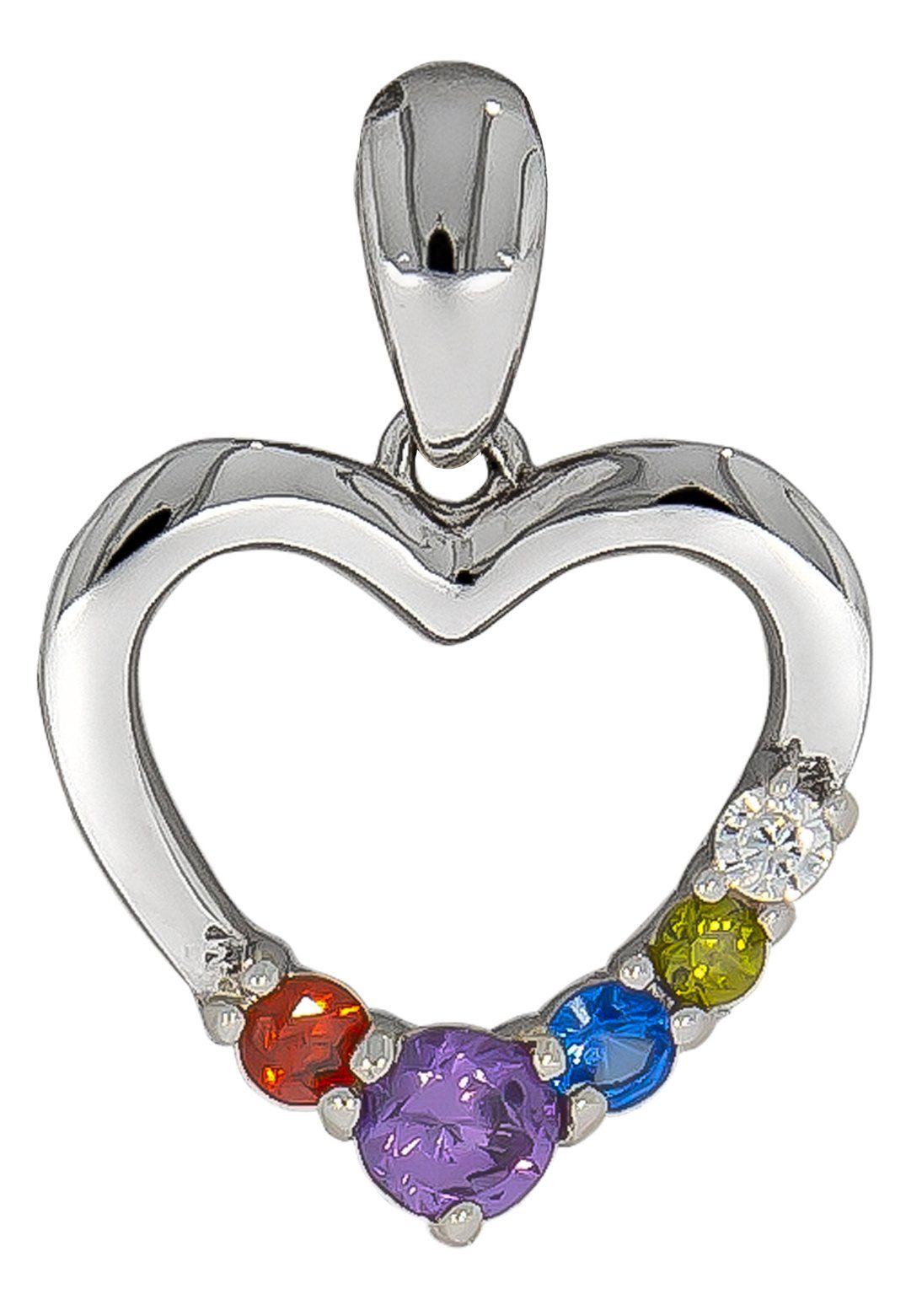 Firetti Kettenanhänger Schmuck Geschenk Silber 925 Halsschmuck Кулон Herz, mit Zirkonia (synth)