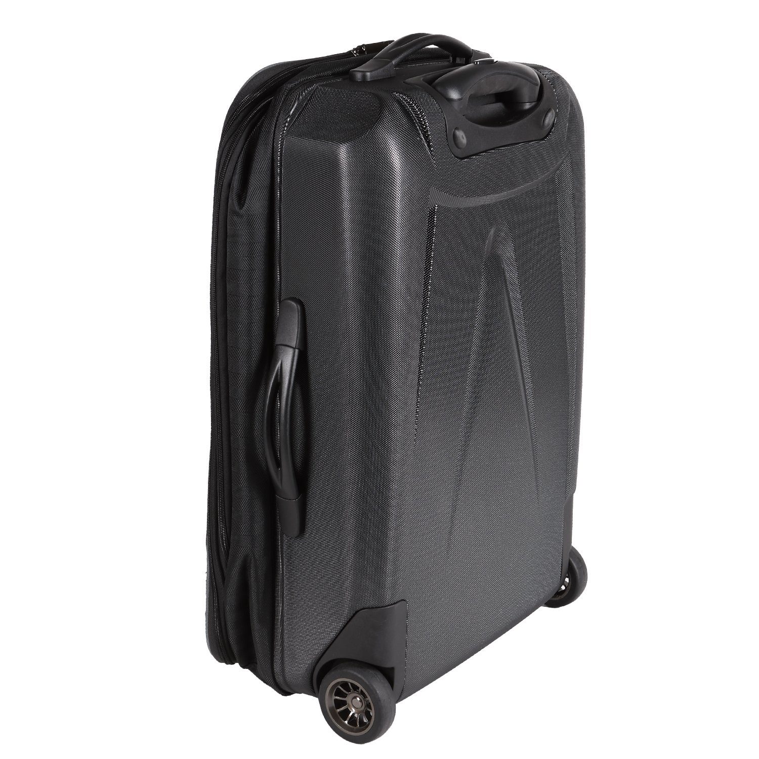 Home4Living Weichgepäck-Trolley Hybrid Trolley Reisekoffer Bordcase Schwarz 32 L, 2 Rollen, Teleskopgriff, Volumenvergößerung bis 15%