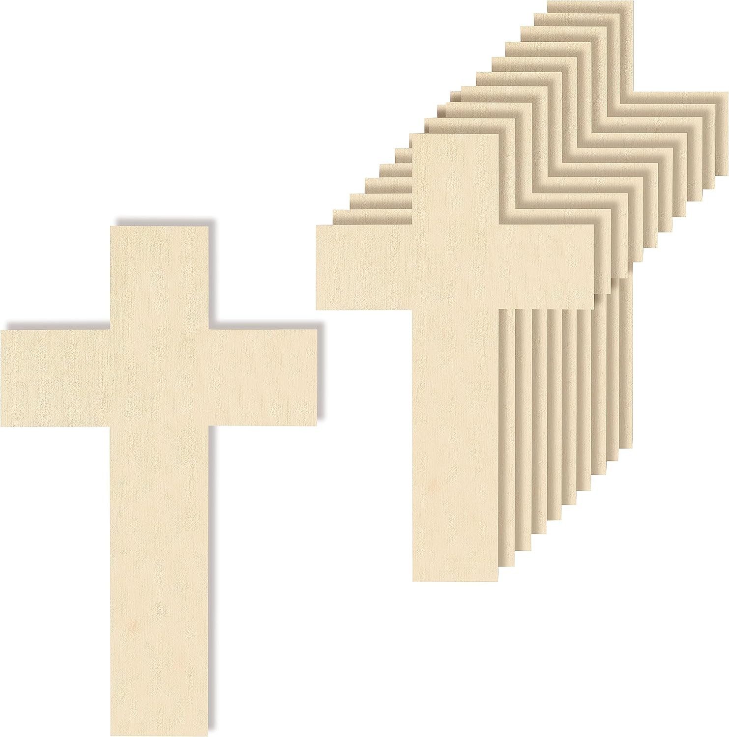 Hängedekoration 10x Kreuz Anhänger aus Sperrholz 3mm zum Basteln und Bemalen