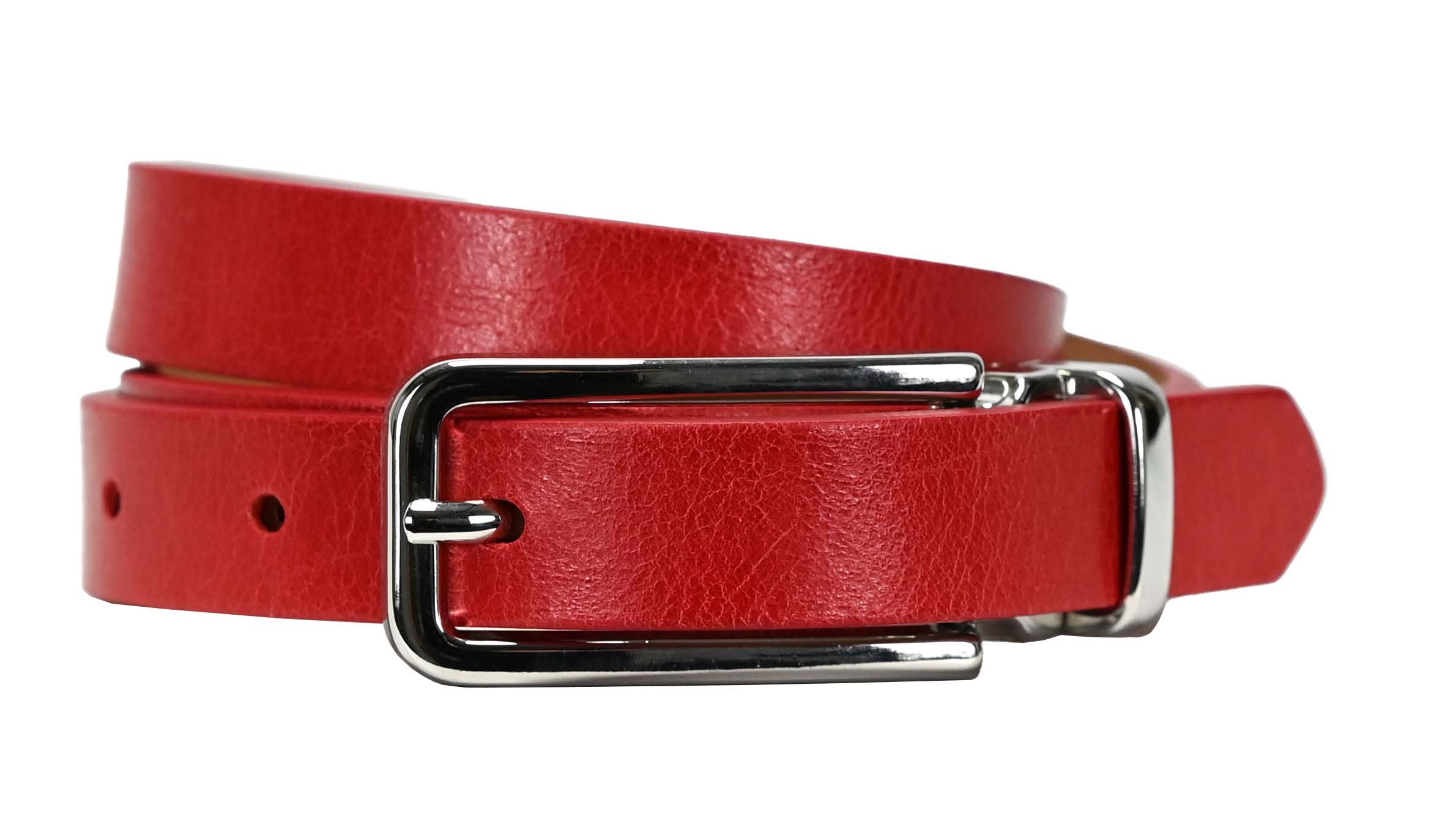 Bag & Belt Ledergürtel Damen-Vollleder-Gürtel 2 cm rot 70