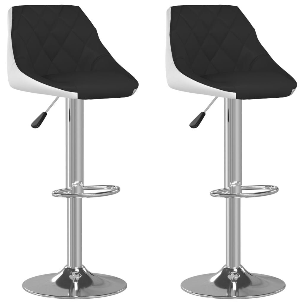 Barhocker Barhocker 2 Stk. Schwarz und Weiß Kunstleder