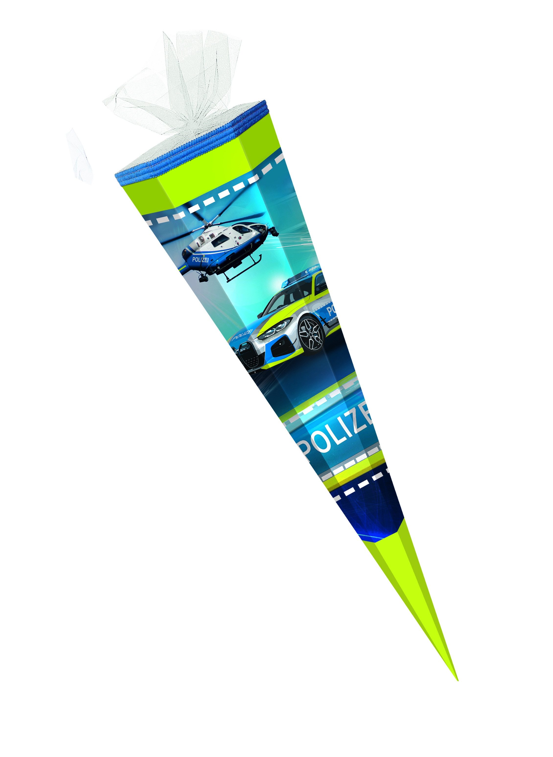 Verpackungsmittel GmbH Markneukirchen Schultüte Schultüte / Zuckertüte / 85cm / eckig / "Polizei"