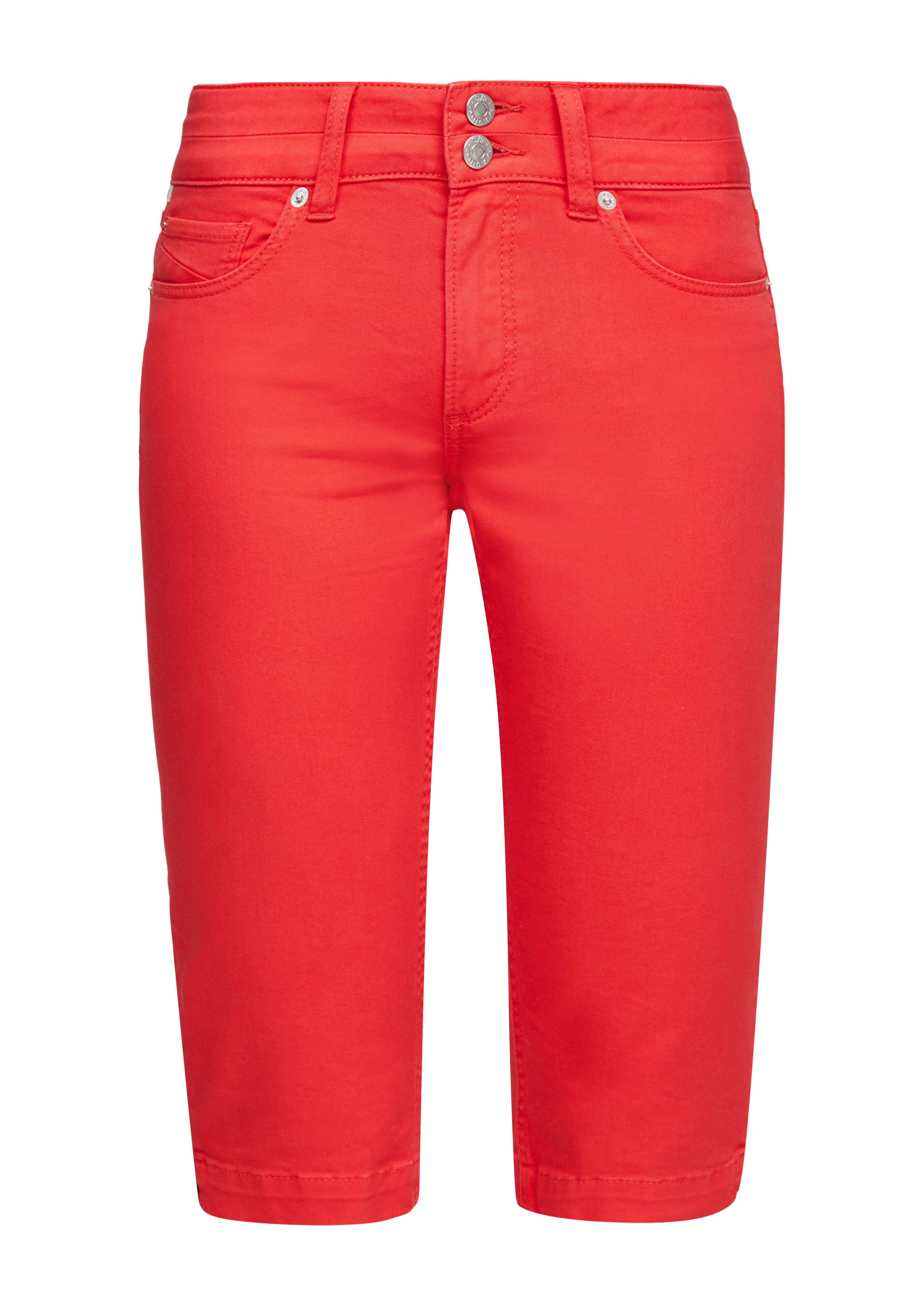 Label-Patch QS Slim Capri-Jeans 3/4-Hose Coloured Fit: