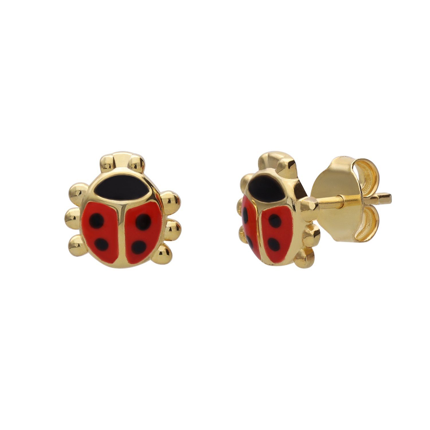 LUCARDI Paar Ohrstecker Ohrring - 925 Silber - Gold - Emaille - Kinder